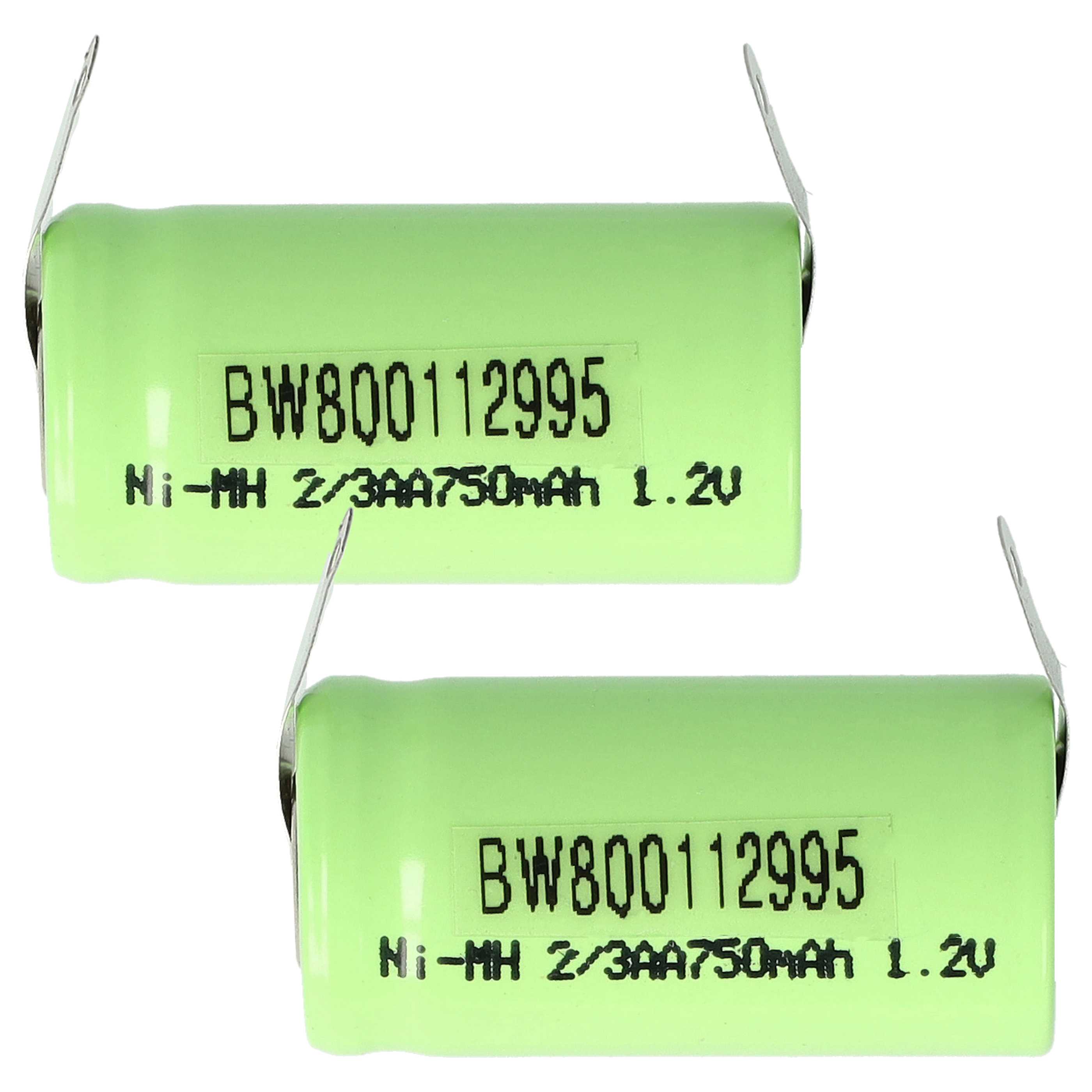 Batterie (2 pcs.) remplace 2/3AA modèle radio-télécommandé - 750mAh 1,2V NiMH