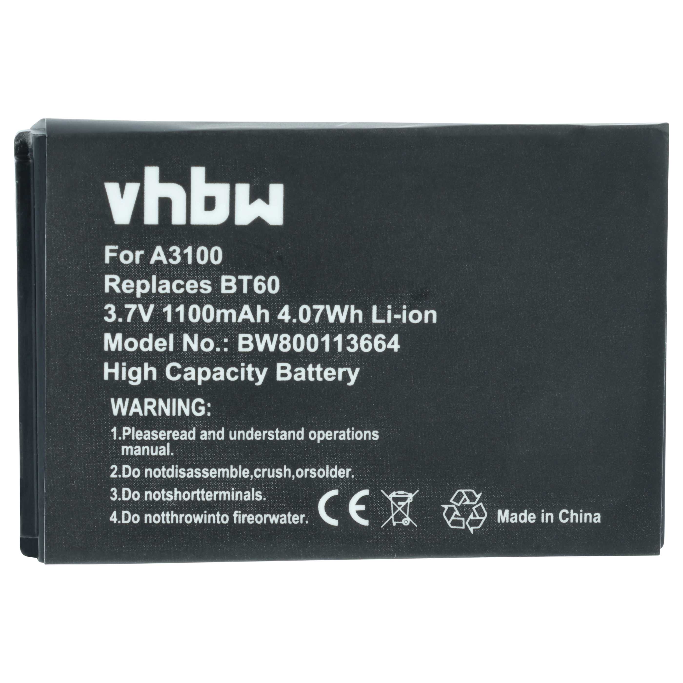 2x Batteria sostituisce Motorola BT90, HKNN4013A, HKLN4440B, BT110, BT60 per cellulare - 1100mAh 3,7V Li-Ion 