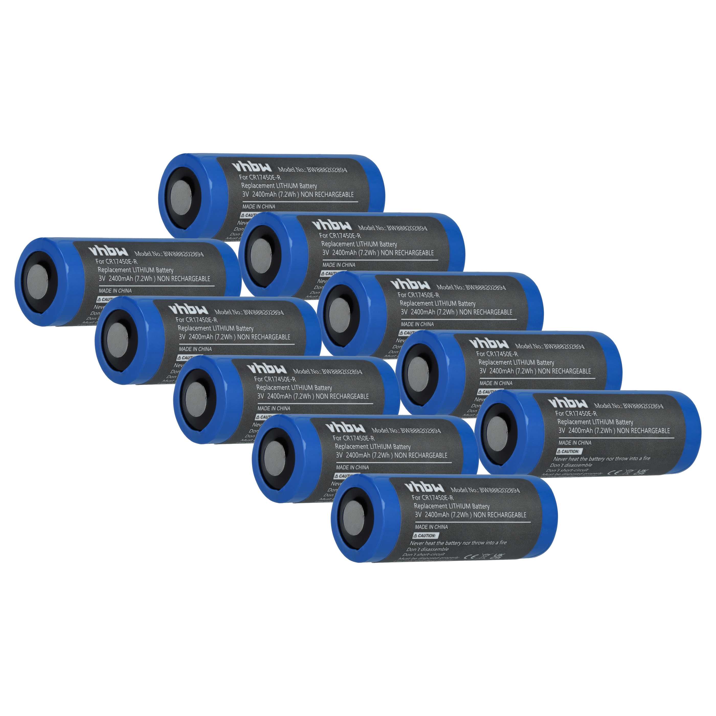 10x Bateria zamiennik CR17450E-R - 2400 mAh 3 V ogniwa litowe