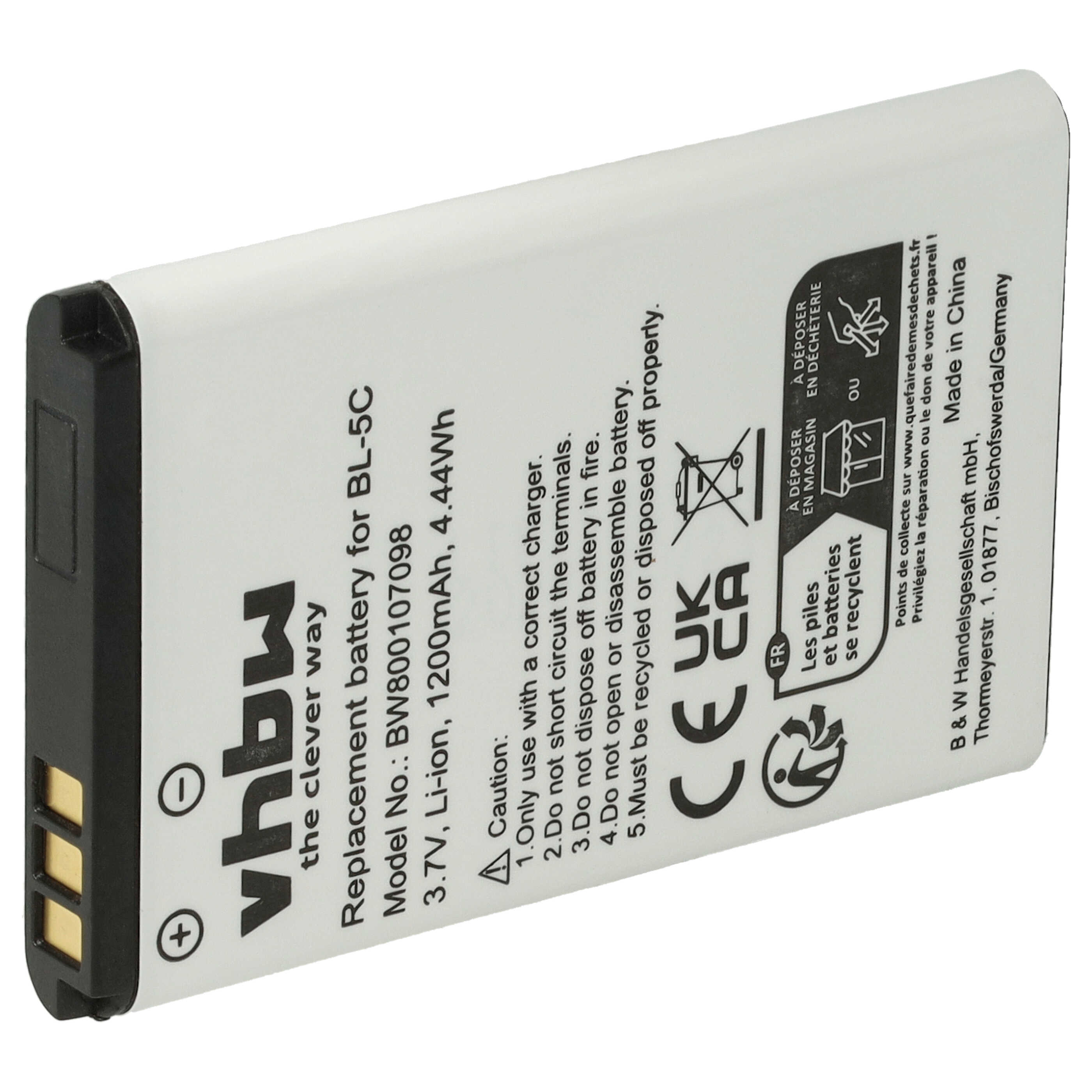 Batterie remplace Shoretel 300-1032, SH-10450, 10000058 pour téléphone - 1200mAh 3,7V Li-ion