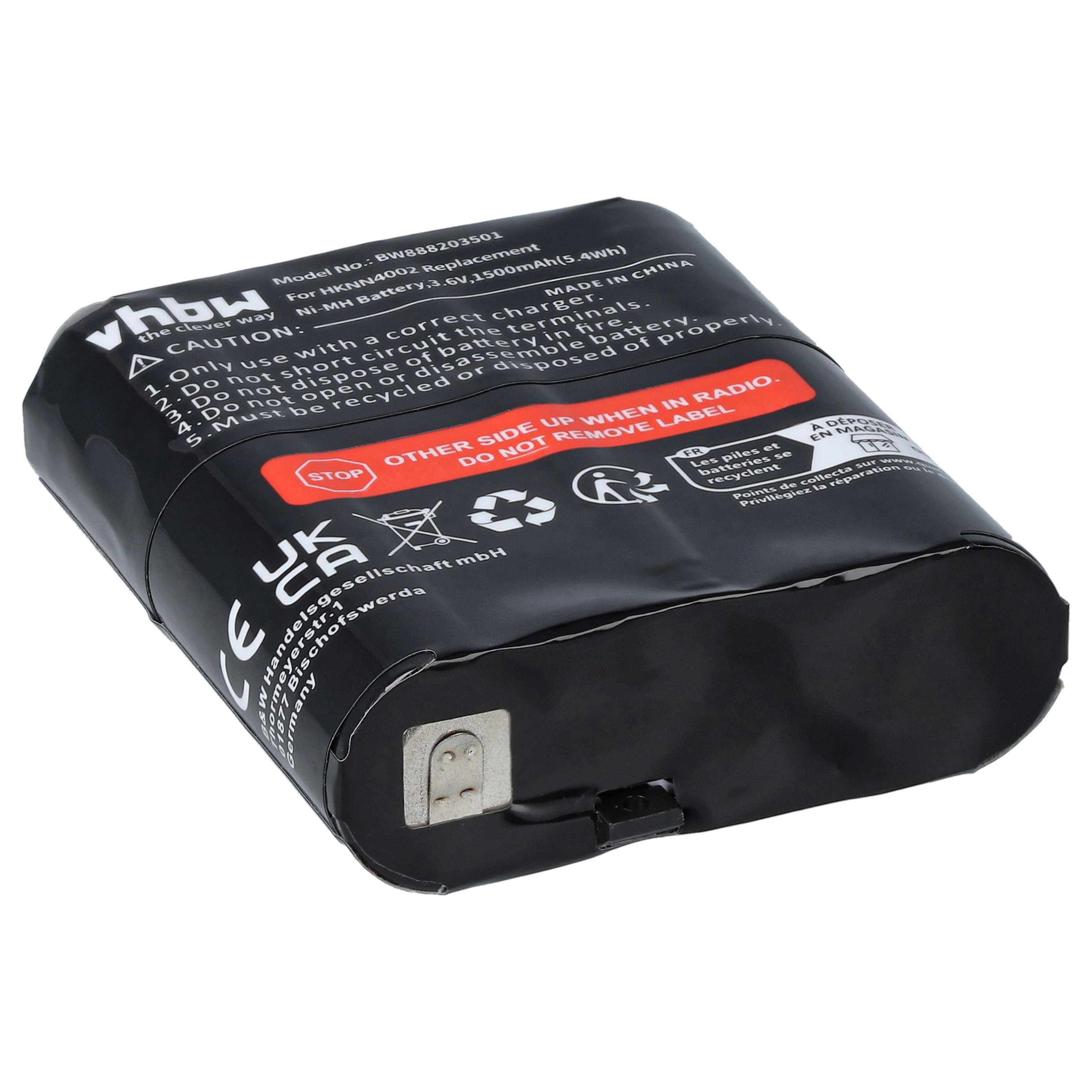 Radio 2x Battery Replacement for Motorola 4002A, 56315, AP-4002, AP-4002H, 1532, 53615 - 1500 mAh 3.6 V NiMH
