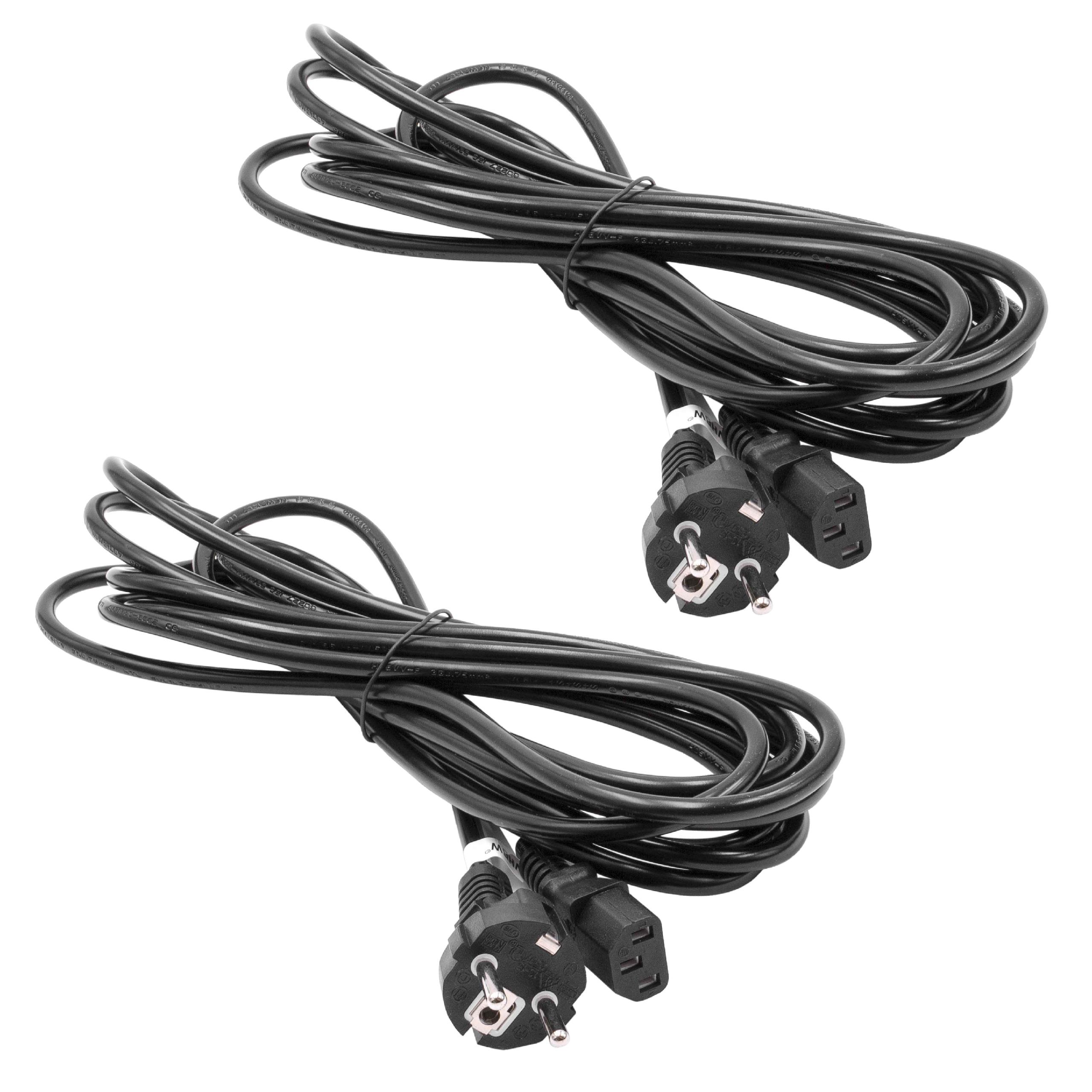2x Cavo di rete C13 eurospina per apparecchio per es. monitor PC, computer - 5 m