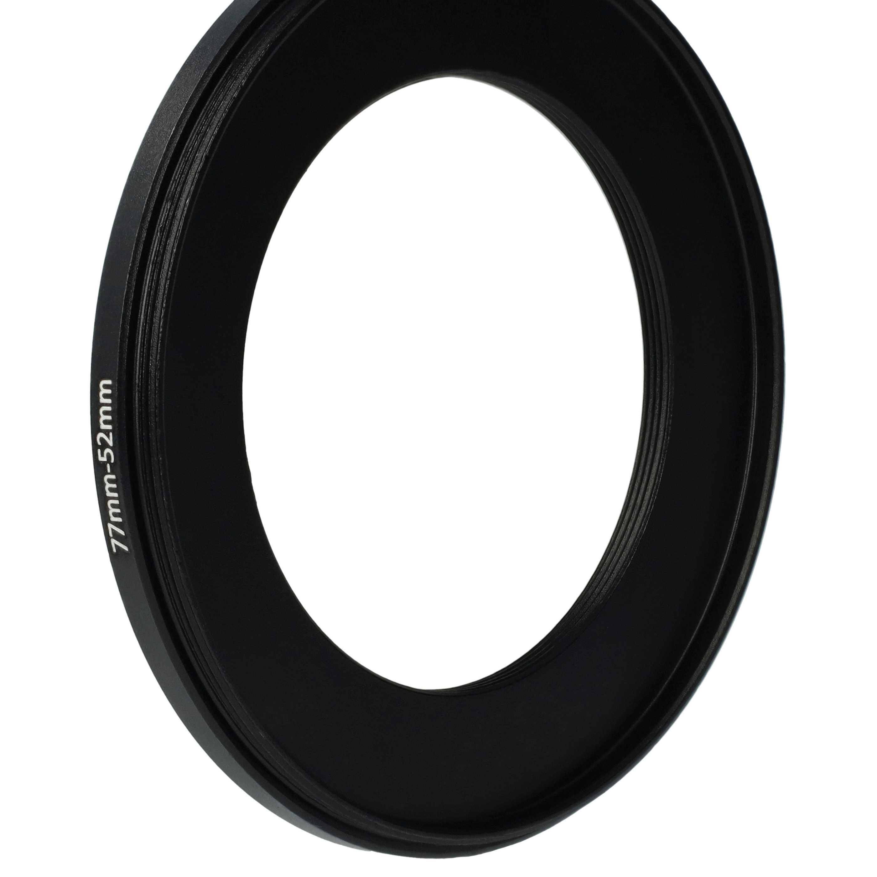 Step-Down-Ring Adapter von 77 mm auf 52 mm passend für Kamera Objektiv - Filteradapter, Metall, schwarz
