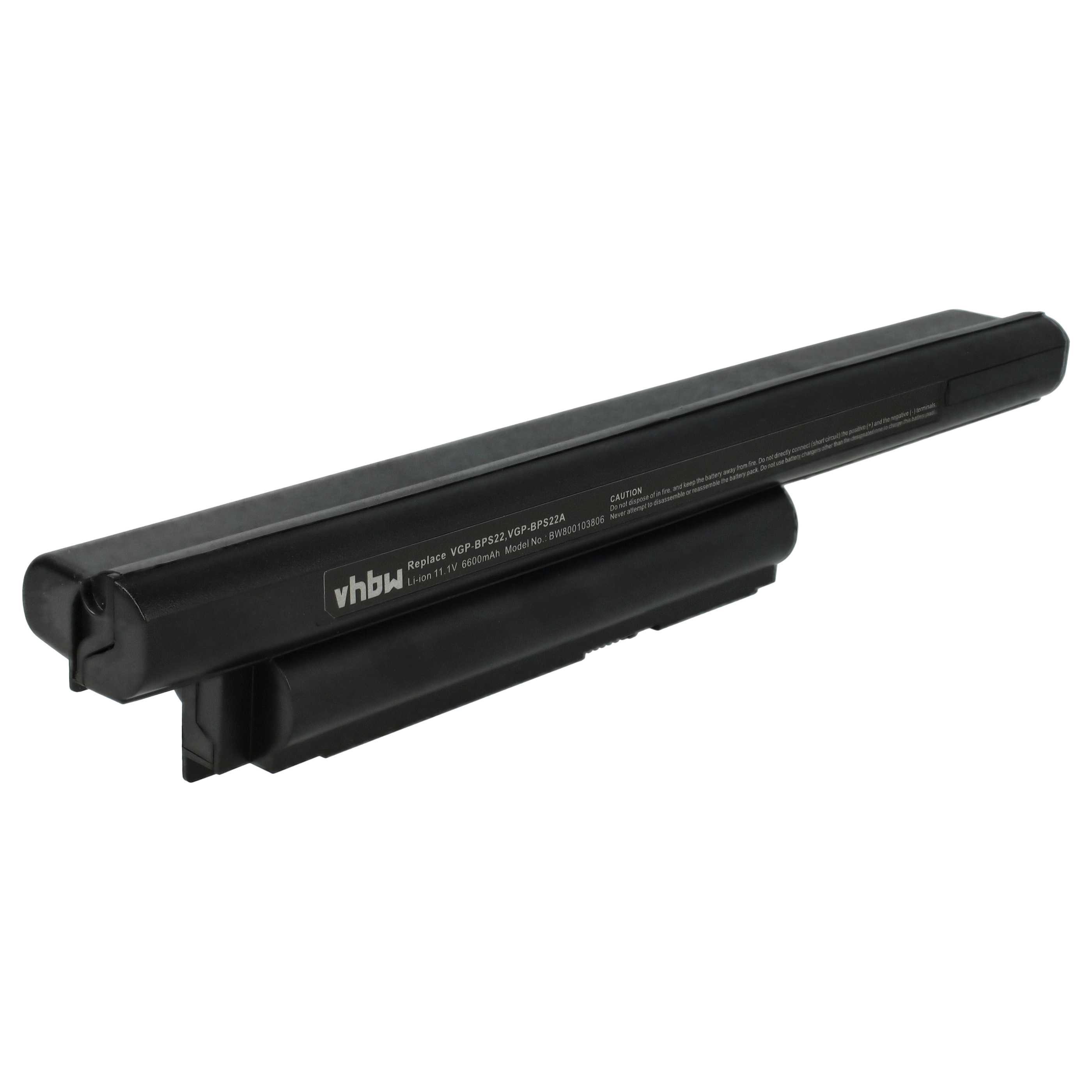Akumulator do laptopa zamiennik Sony VGP-BPS22/A, VGP-BPL22, VGP-BPS22 - 6600 mAh 11,1 V Li-Ion, czarny