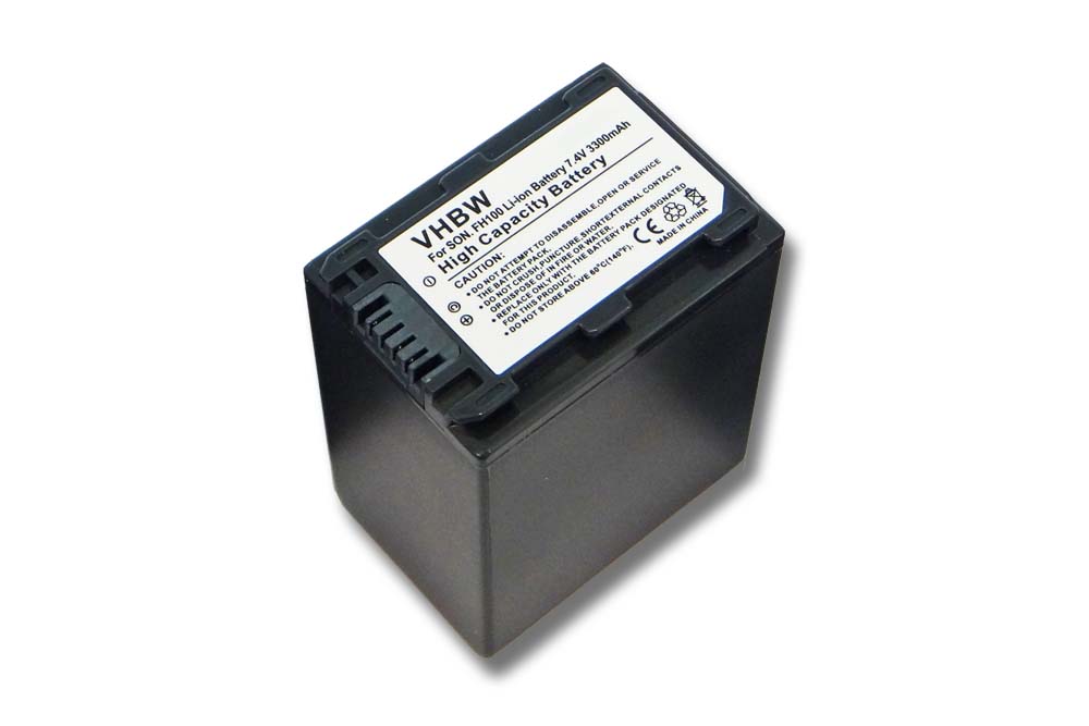 Batterie remplace Sony NP-FH50, NP-FH100, NP-FH70, NP-FH40 pour caméscope - 3300mAh 7,4V Li-ion avec puce