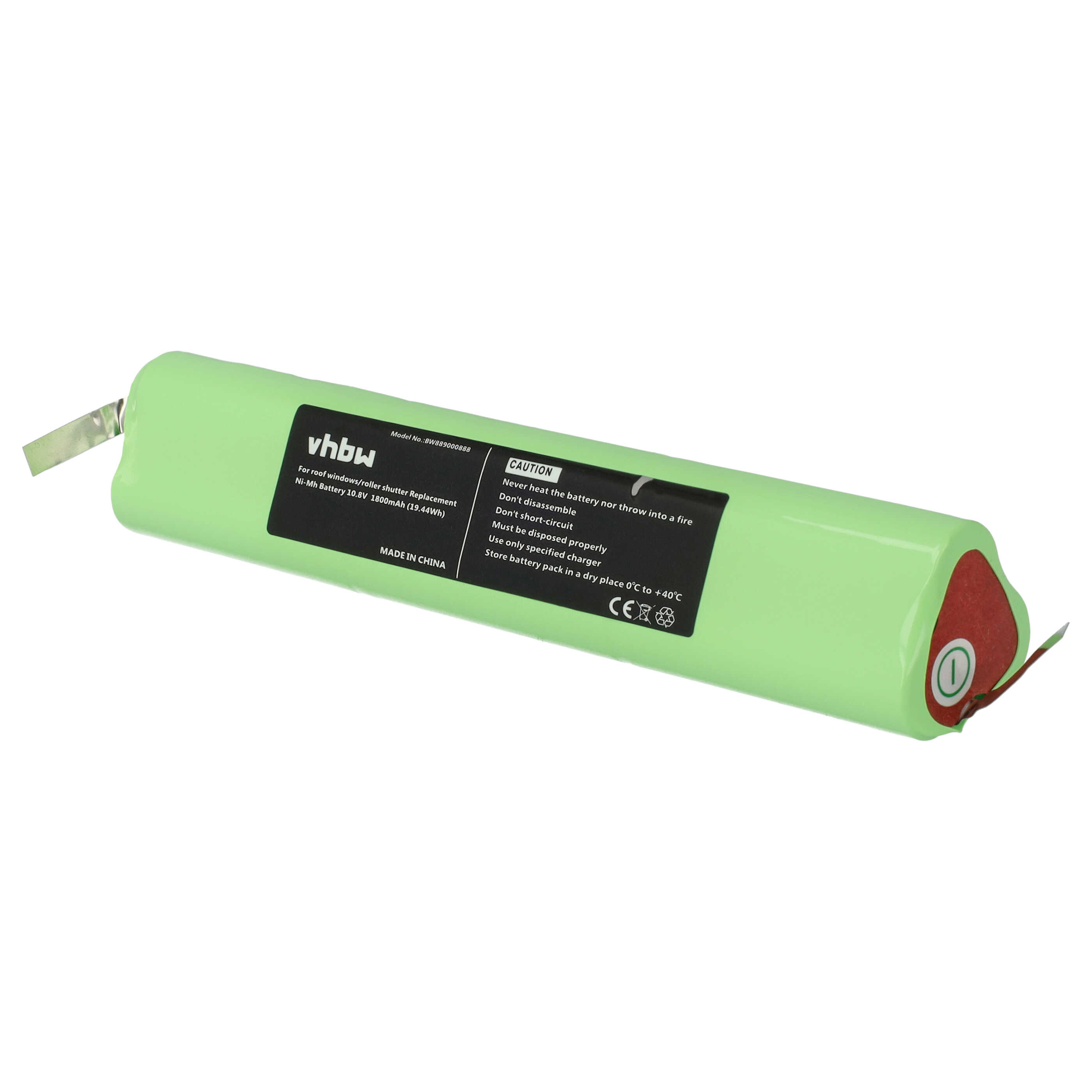 Batería reemplaza Velux 946987, 946930, 946933 para persiana claraboya (1800 mAh, 10,8 V, NiMH)
