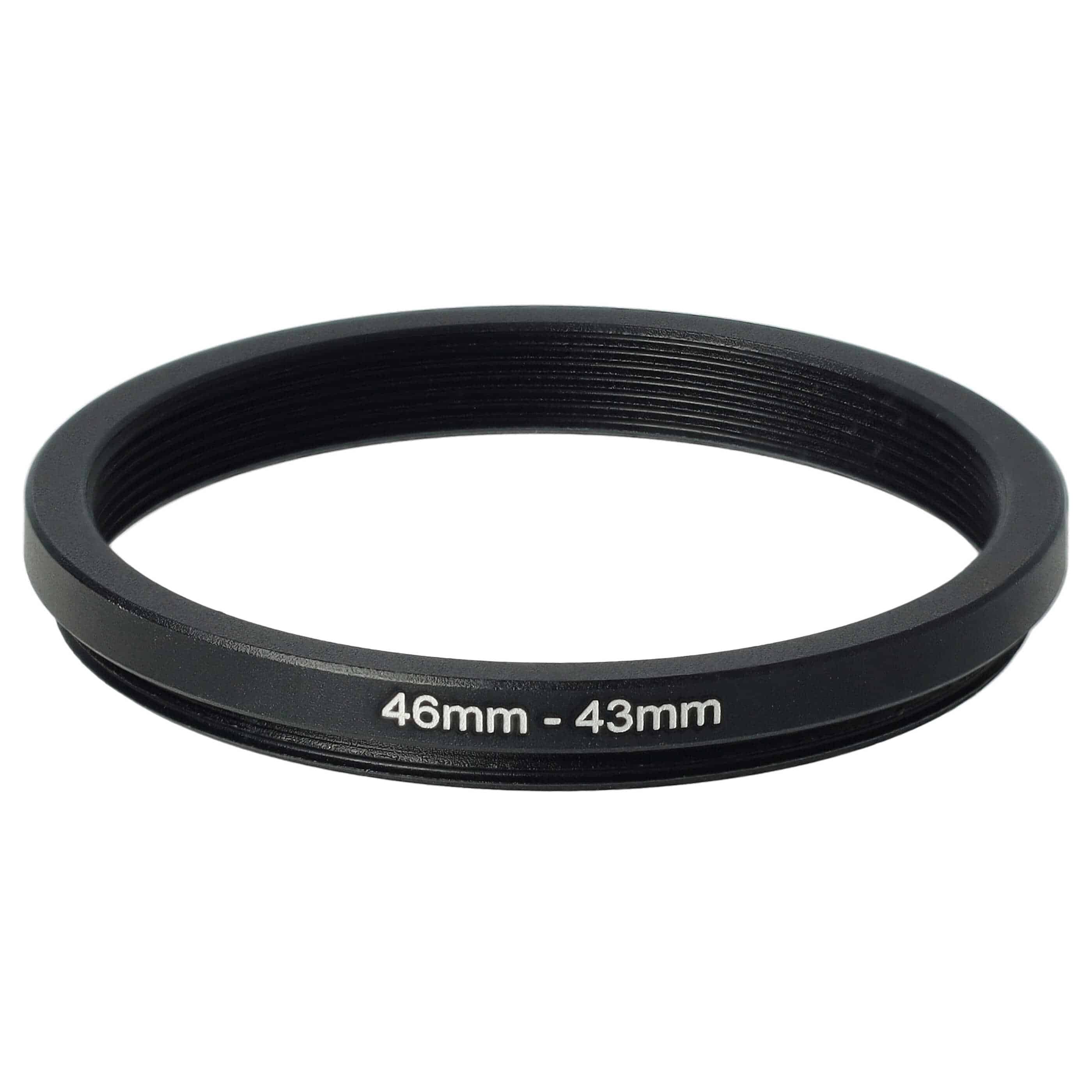 Redukcja filtrowa adapter Step-Down 46 mm - 43 mm pasująca do obiektywu - metal, czarny
