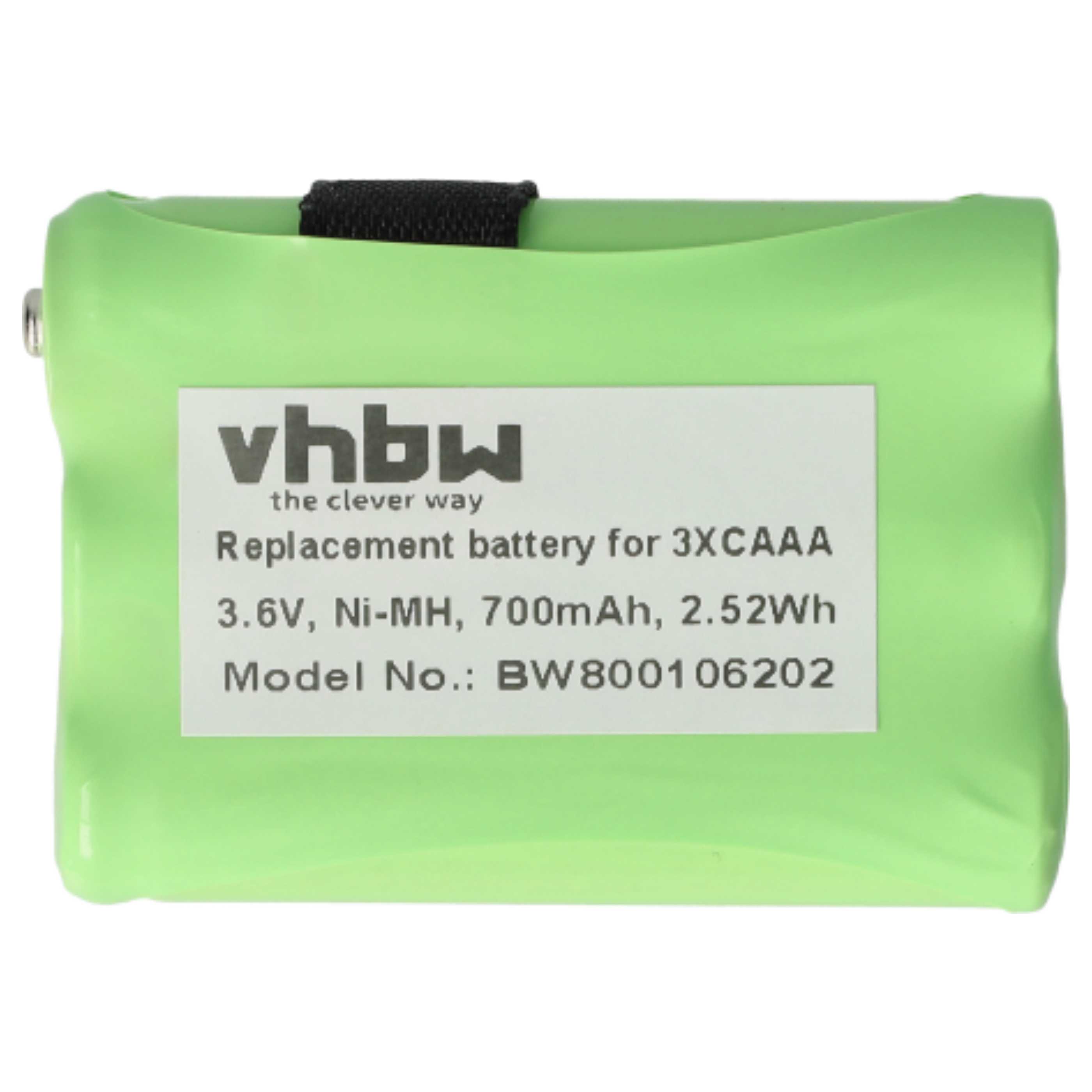 Radio Battery (5 Units) Replacement for 3XCAAA - 700 mAh 3.6 V NiMH