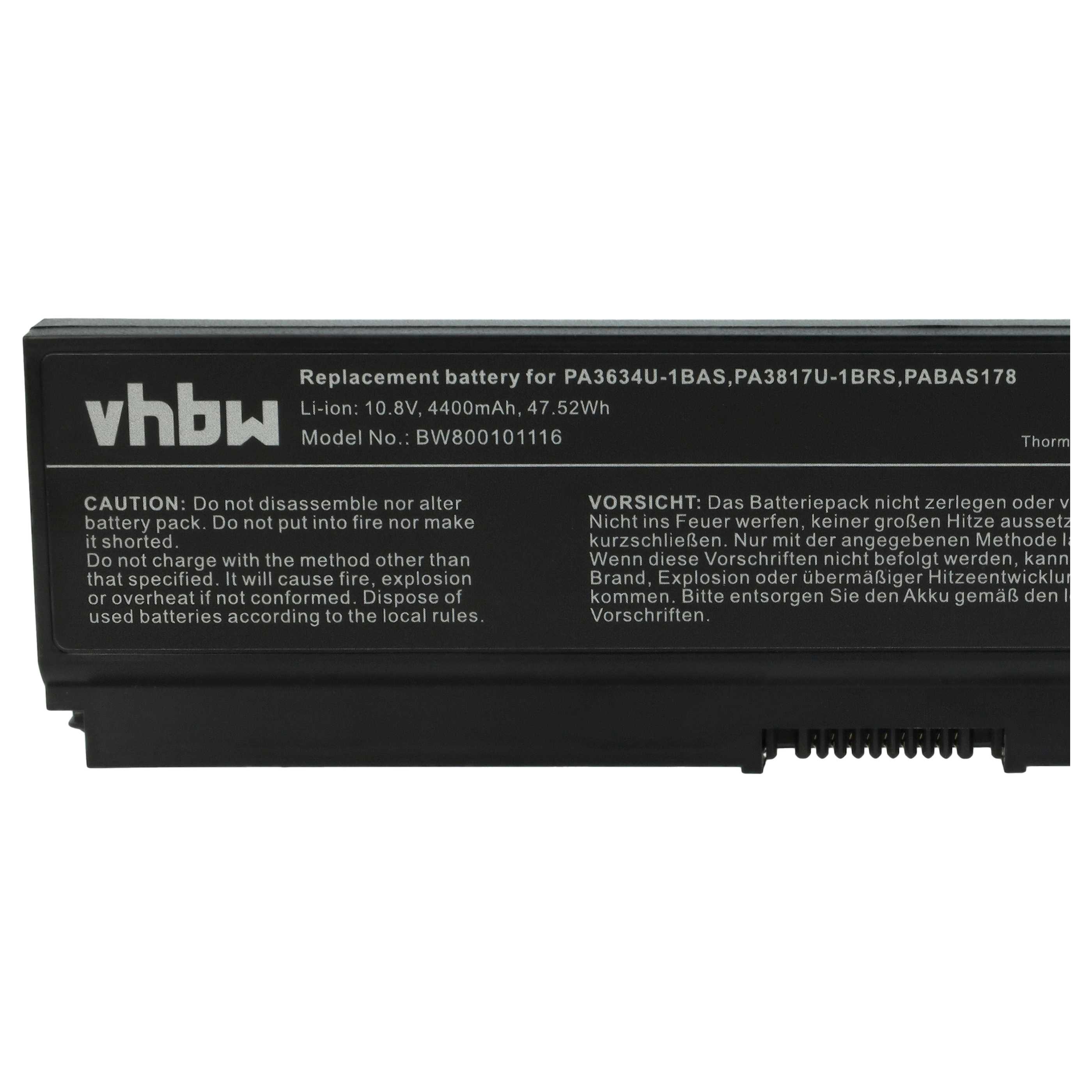 Akumulator do laptopa zamiennik Toshiba PA3635U-1BAM, PA3634U-1BAS - 4400 mAh 10,8 V Li-Ion, czarny