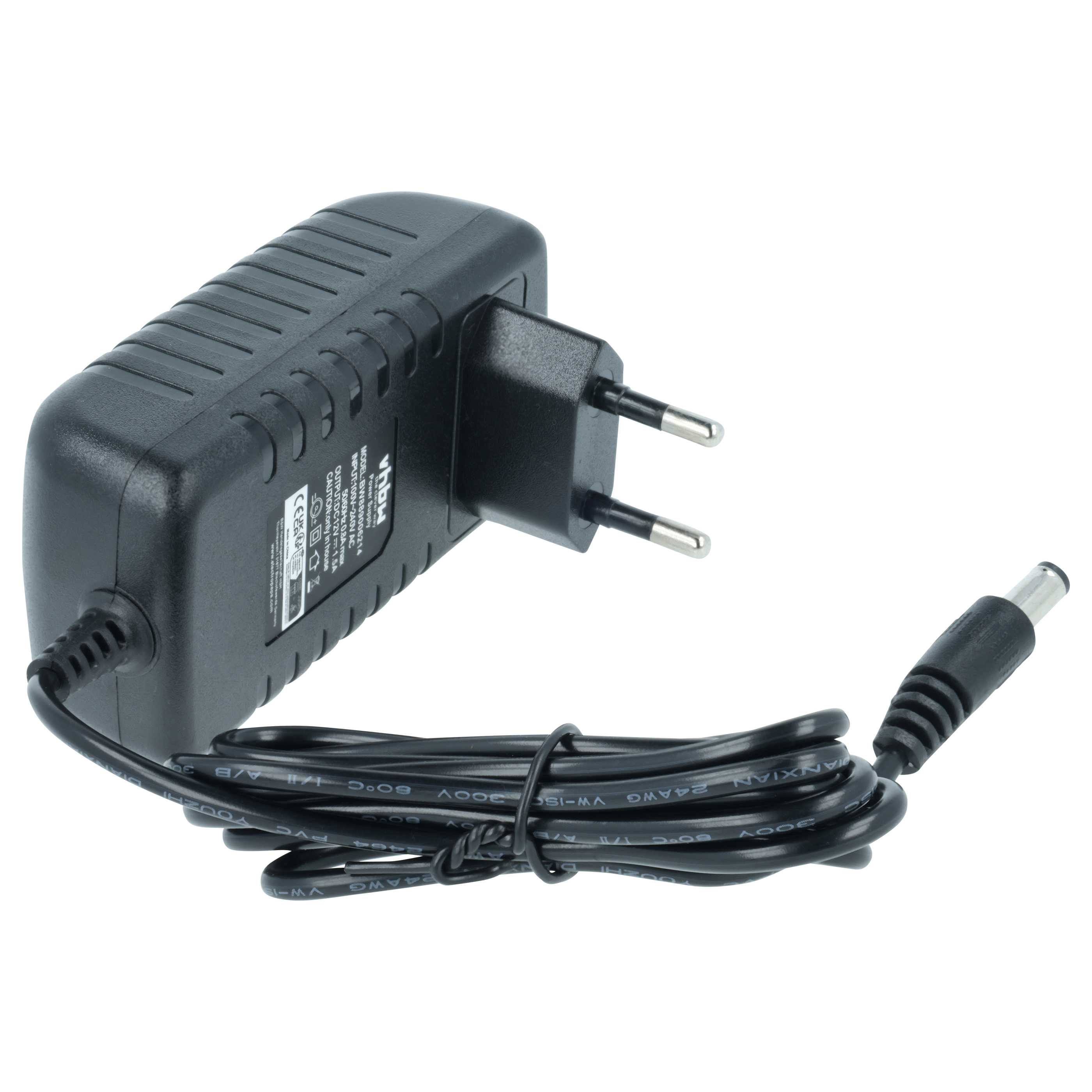 Mains Power Adapter replaces Quigg IVP1200-1500 for Quigg Massage Device -12 V 138 cm