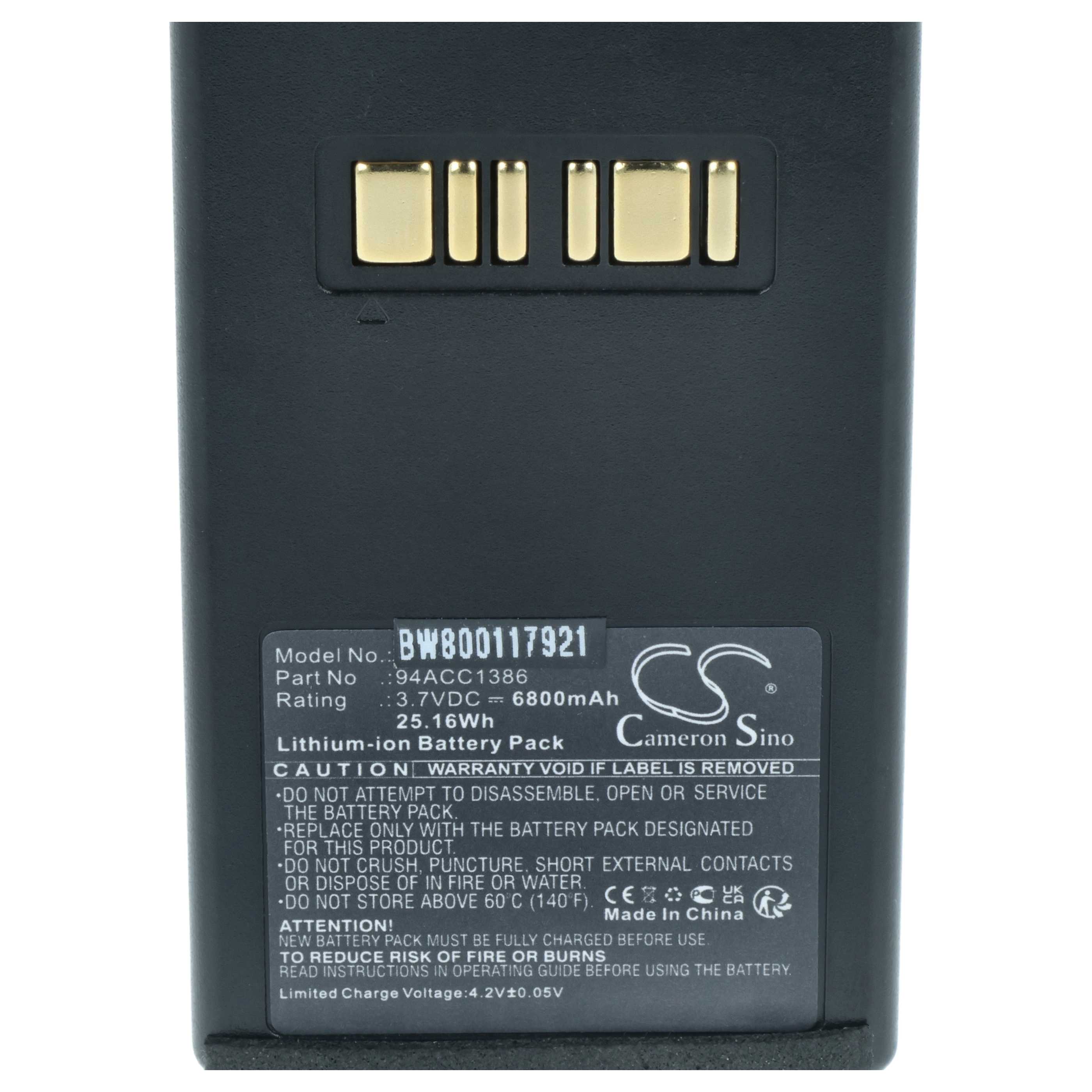 2x Batteries remplace Datalogic 94ACC1386, BT-26, BT-10 pour scanner de code-barre Datalogic - 6800mAh 3,7V