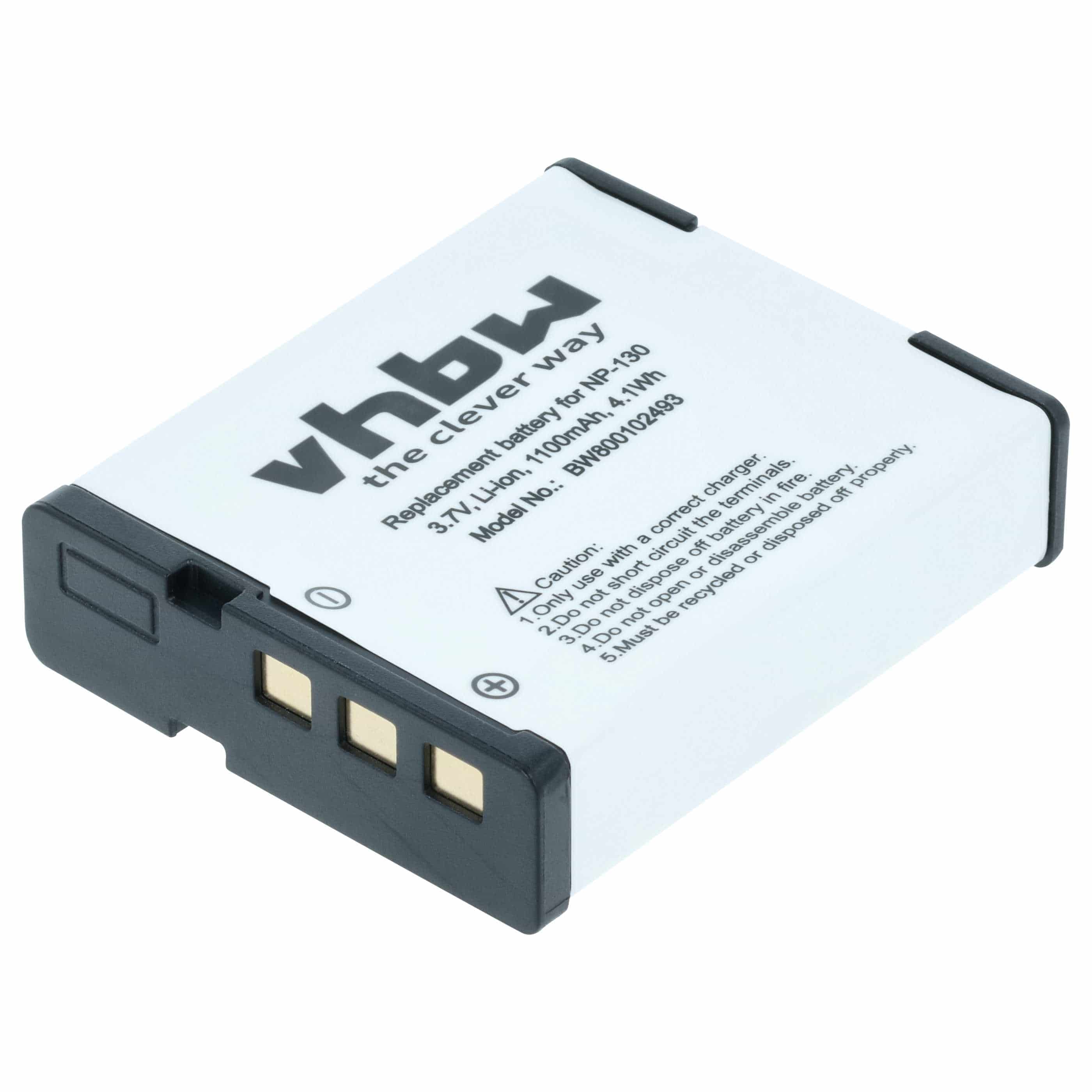 3x Battery replaces Casio NP-130, NP-130A - 1100mAh, 3.6V, Li-Ion