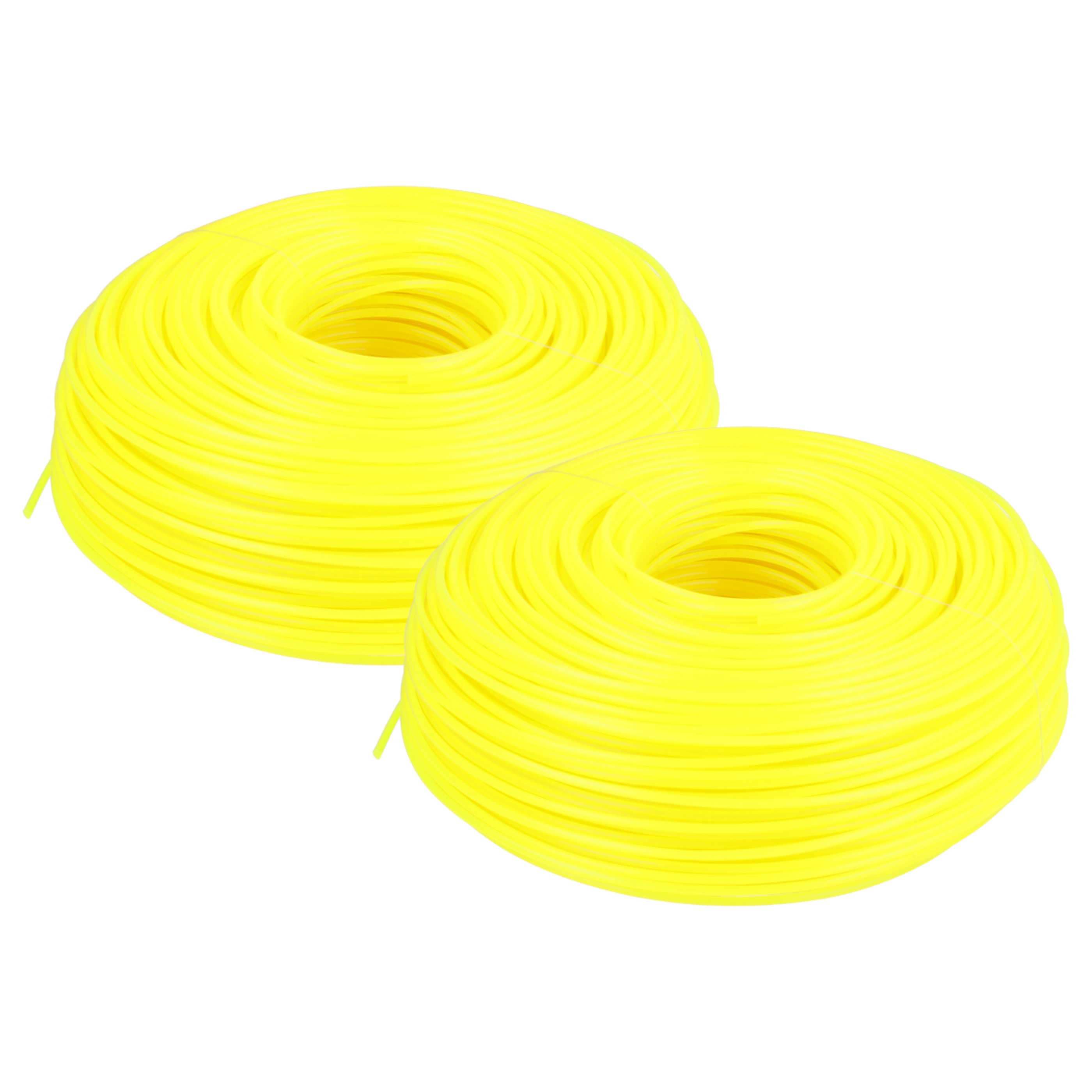 2x Line suitable for Bosch Makita Lawn Mower, Grass Trimmer - Trimmer Line Yellow, 2 mm x 100 m, Round