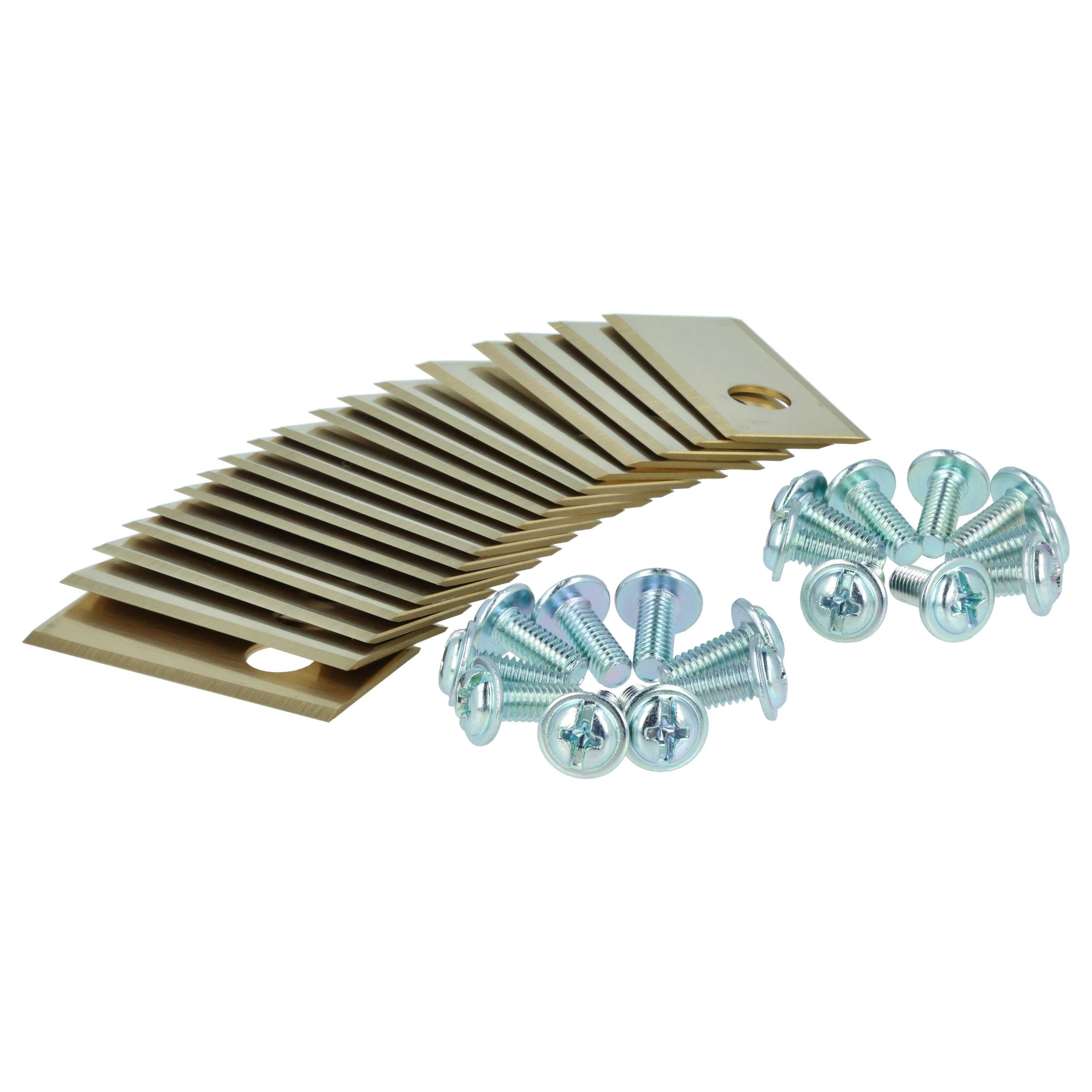 18x Lames pour tondeuse Philips, Scheppach, Worx, Landxcape – Couteaux apatite de titane, Silber Gold