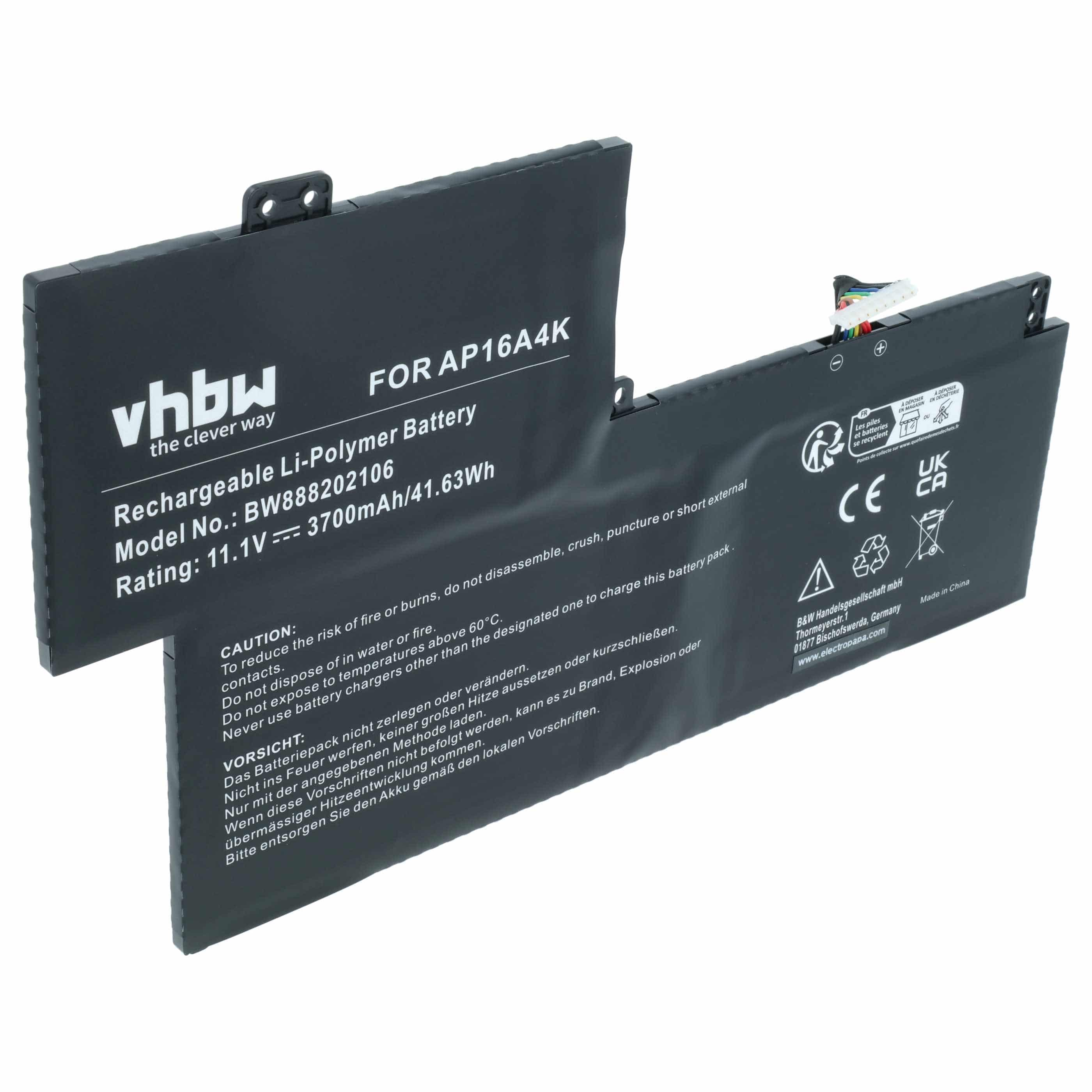 Akumulator do laptopa zamiennik Acer KT.00304.007, KT.00304.003, AP16A4K - 3700 mAh 11,25 V LiPo