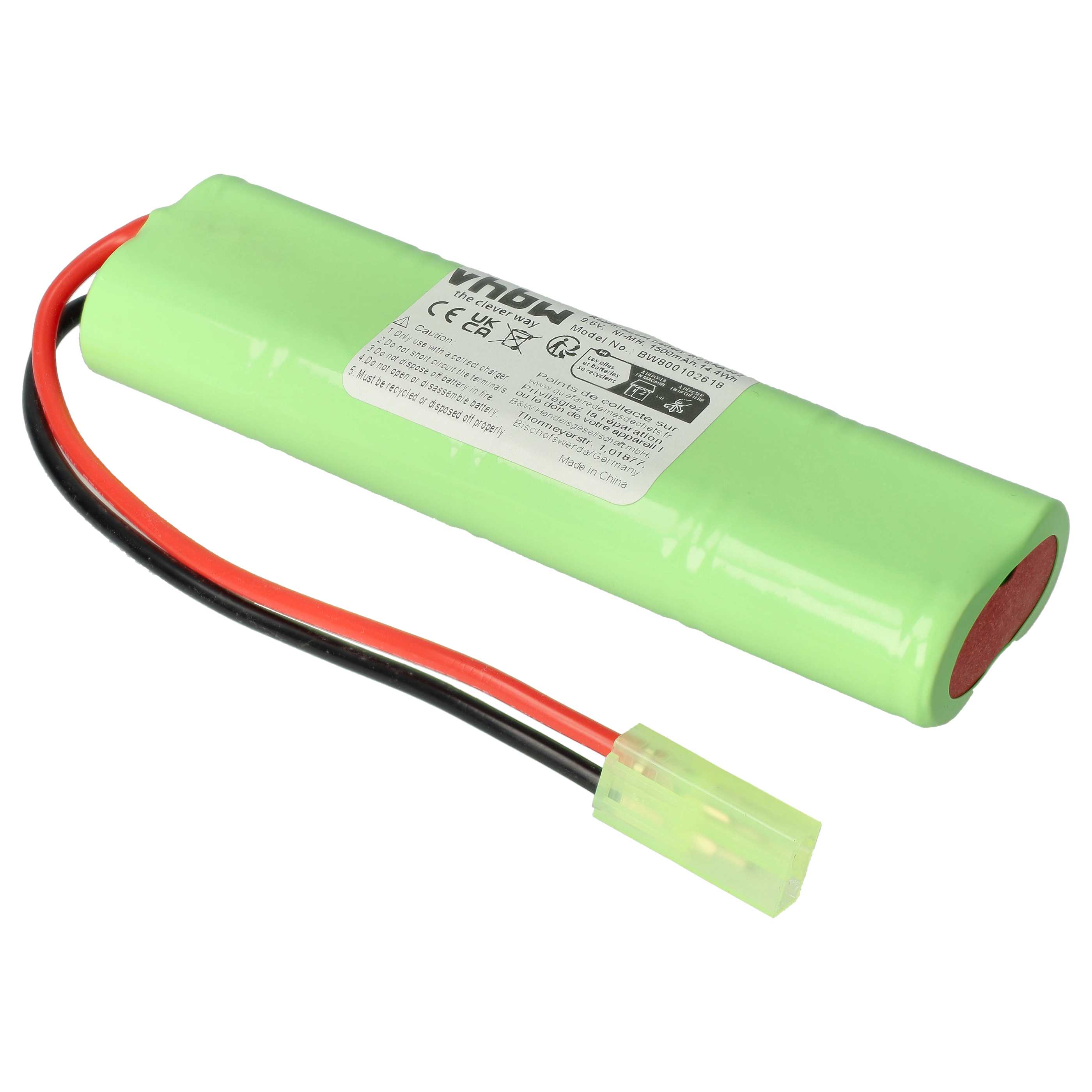 Batería reemplaza Airsoft Guns ERICS13, EROA002, ERA004, ERA002 para pistola airsoft - 1500 mAh 9,6 V NiMH