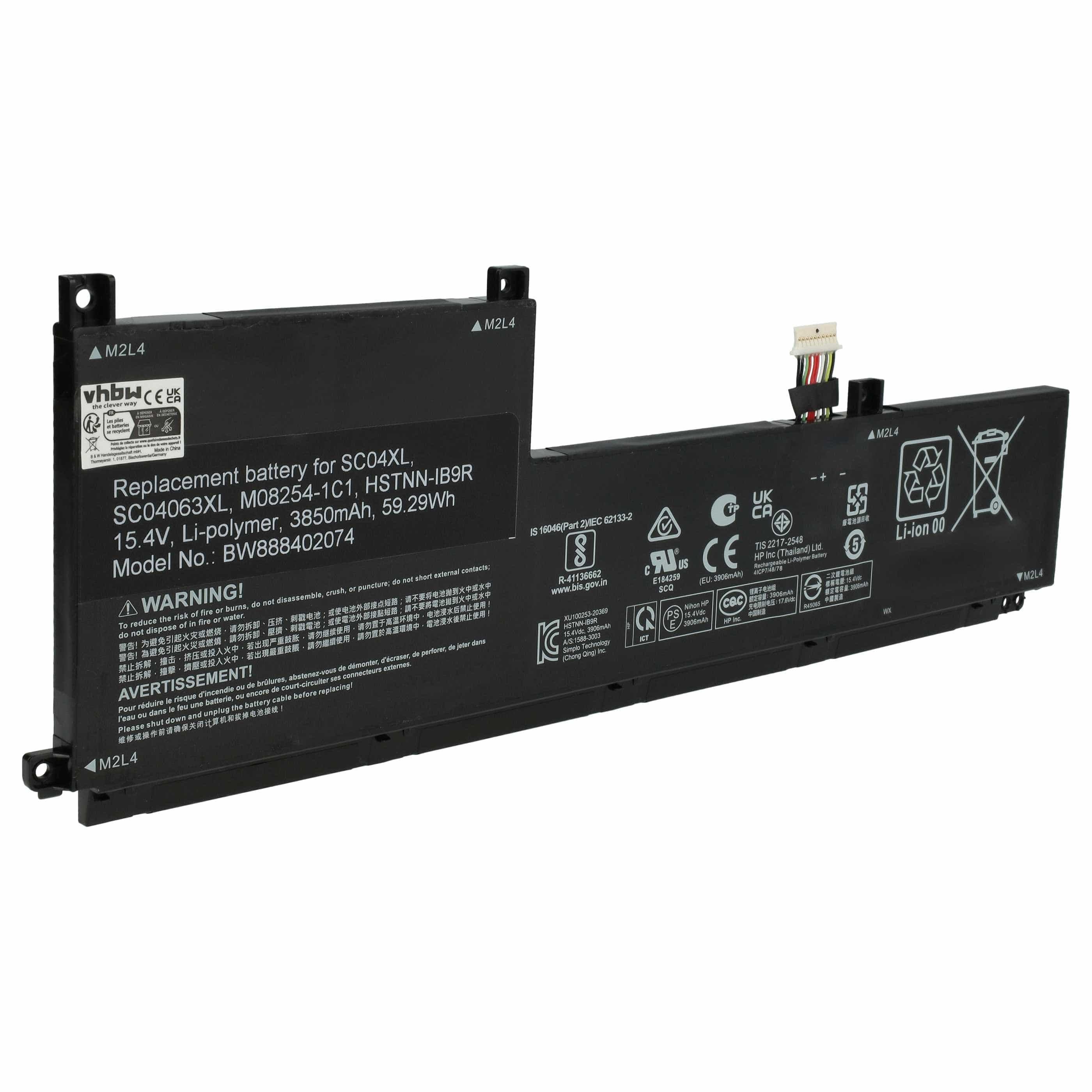 Akumulator do laptopa zamiennik HP SC04XL, SC04063XL, M08254-1C1, HSTNN-IB9R - 3850 mAh 15,4 V LiPo
