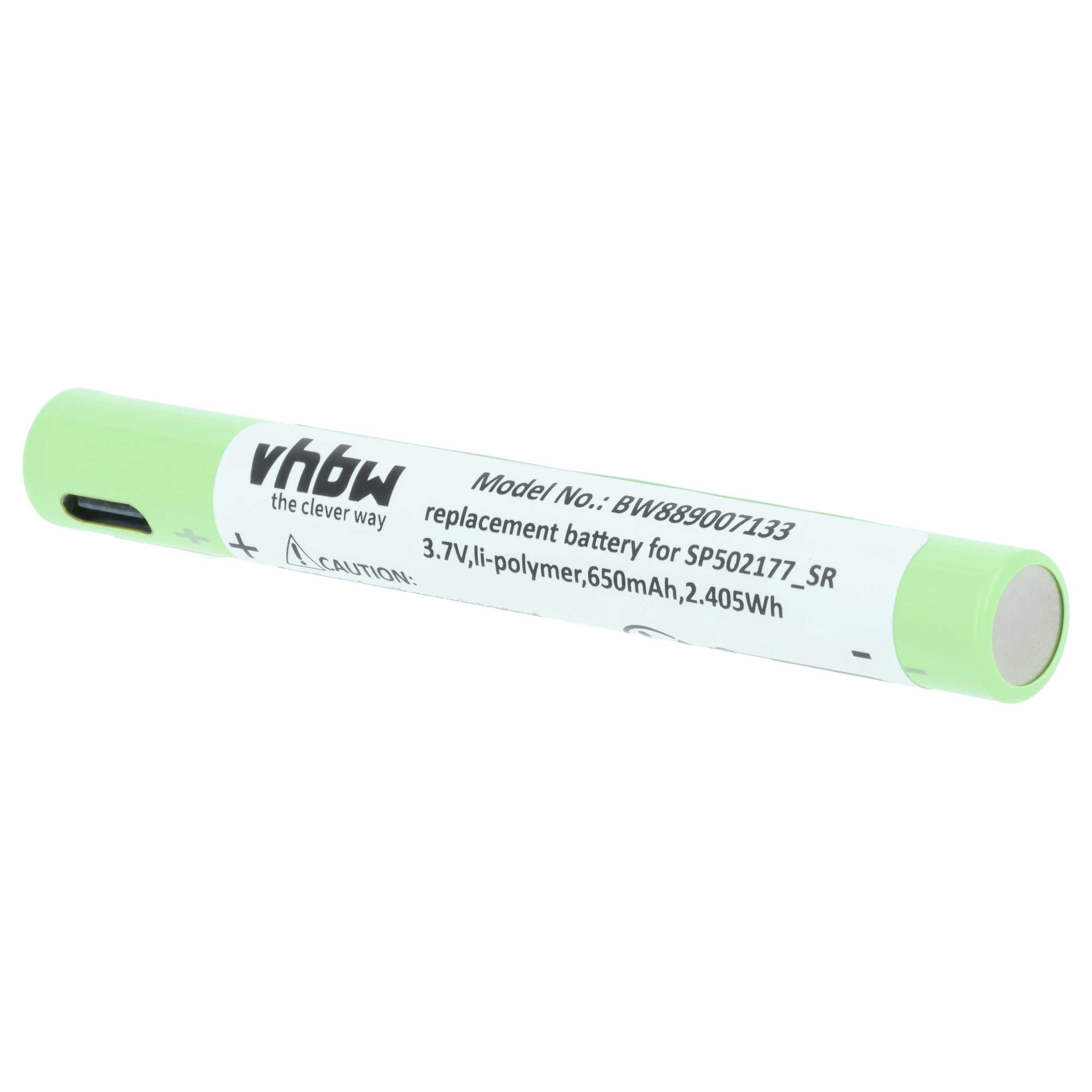 Batterie (2 pcs.) remplace Ledlenser SP502177_SR lampe de poche Ledlenser - 650mAh 3,7V Li-polymère