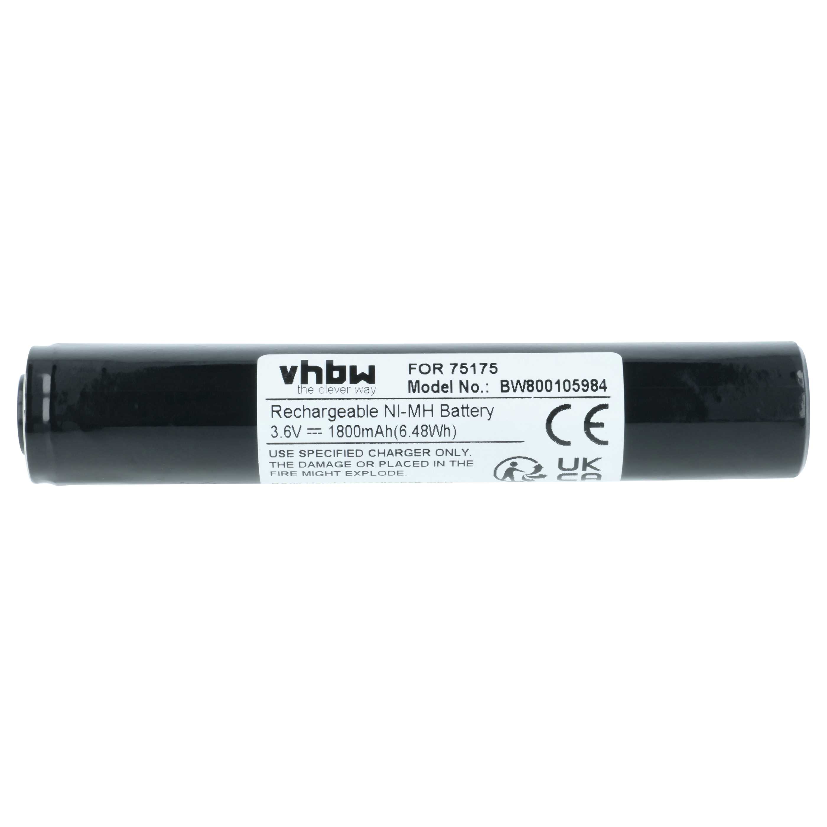 Torch - 2x Battery replaces Pelican Streamlight 75175, 75375 - 1800 mAh 3.6 V NiMH