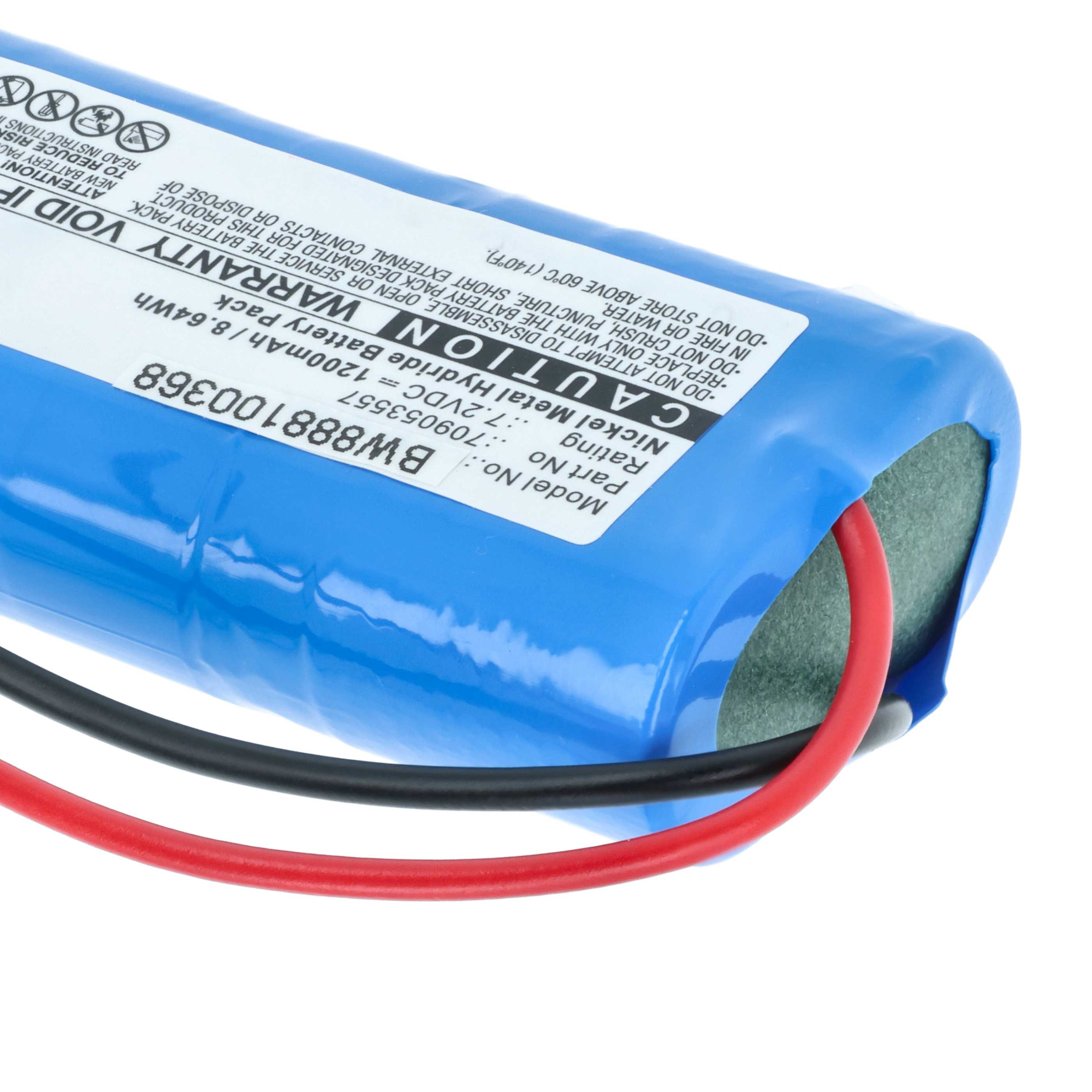Batería reemplaza Seik 709053557 sistema control - 1200mAh 7,2V NiMH