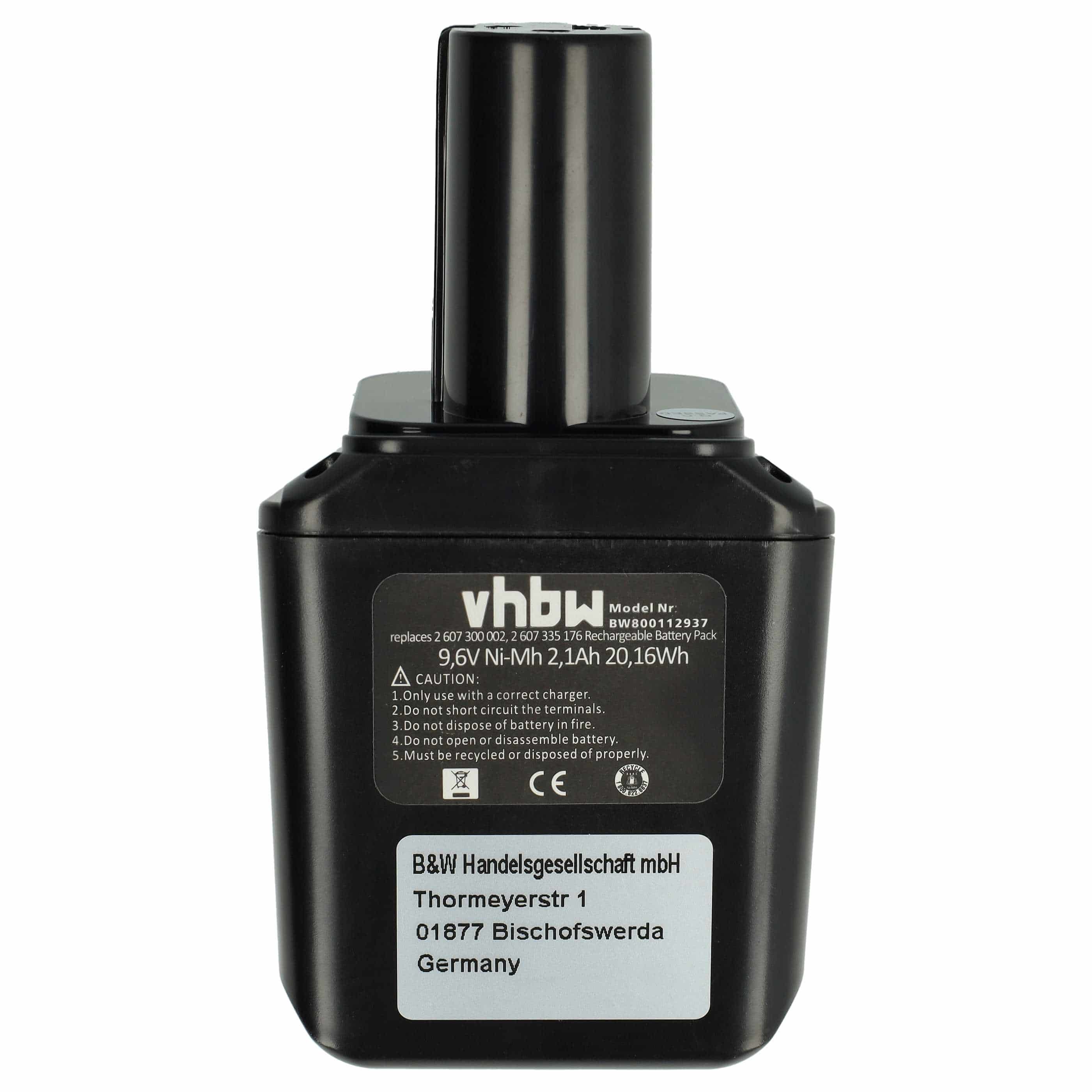 Battery replaces Bosch 2607300002, 2607335012, 26073000002 Electric Power Tool - 2100 mAh, 9.6 V, NiMH
