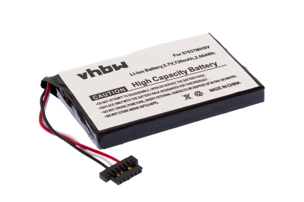 Batterie remplace Becker 07837MHSV, S30, 338937010150 pour navigation GPS - 720mAh 3,7V Li-ion