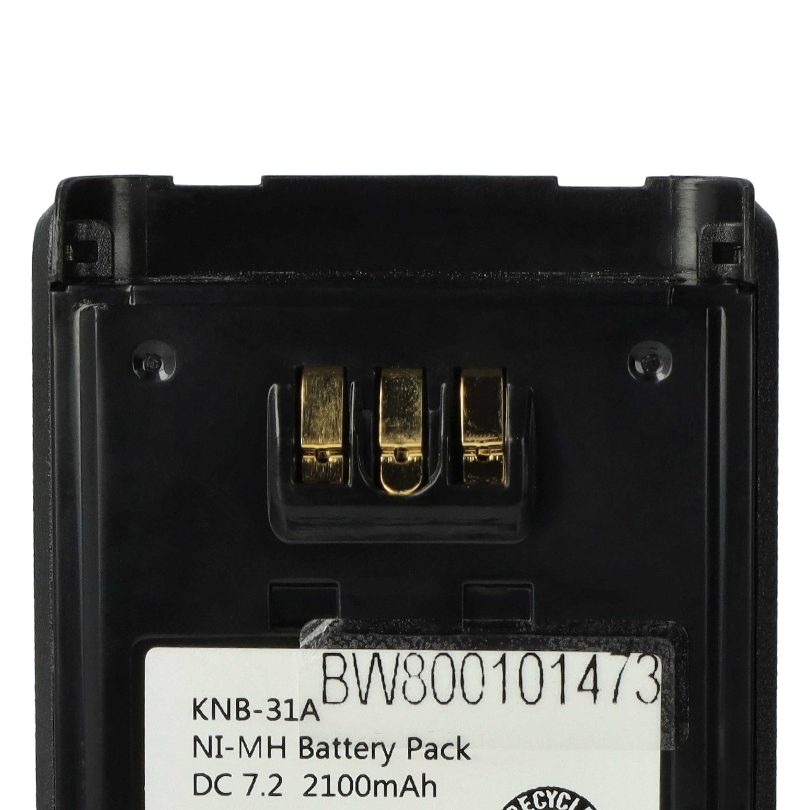 Radio Battery Replacement for Kenwood KNB-41NC, KNB-32N, KNB-31A, KNB-33L - 2100mAh 7.2V NiMH