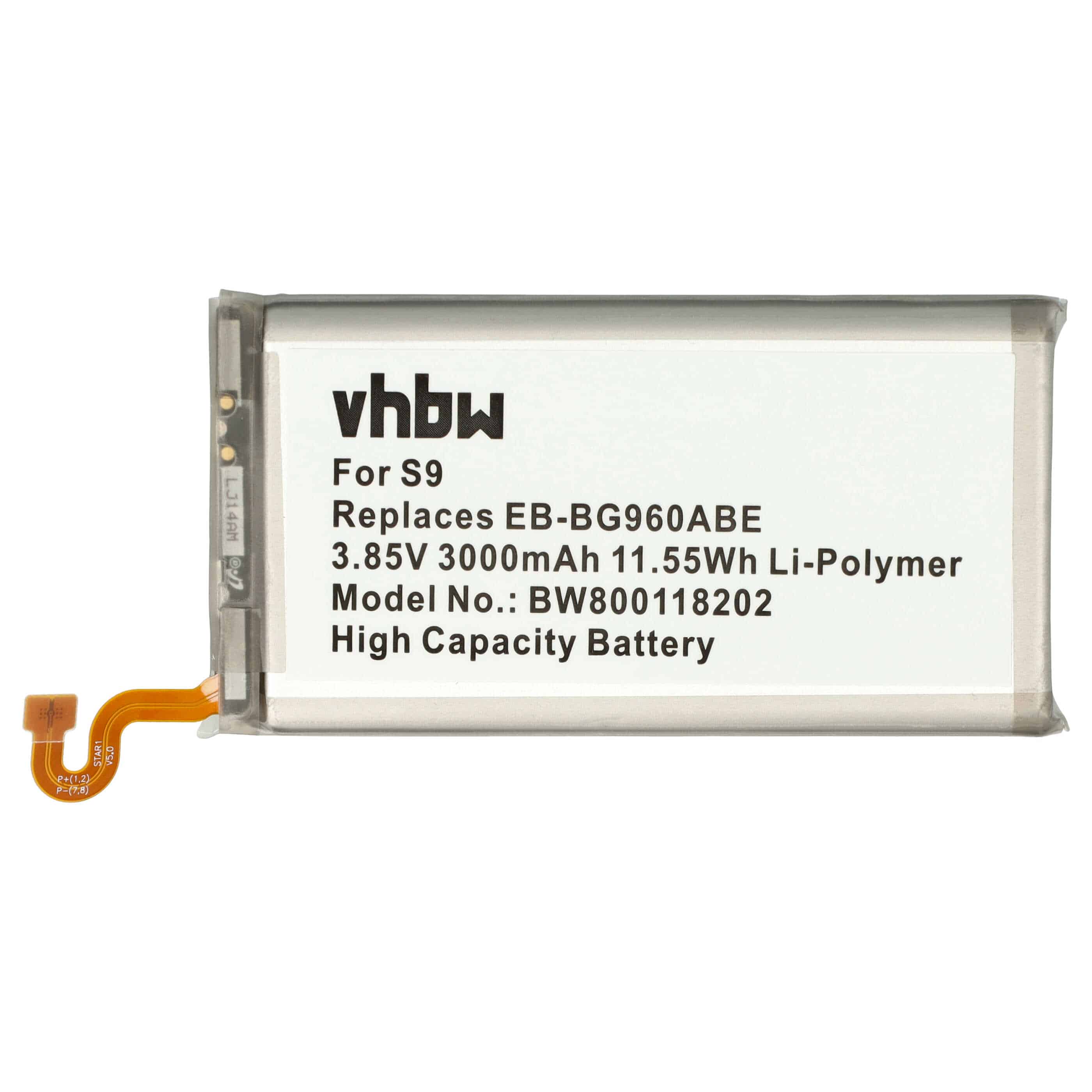 Batterie remplace Samsung EB-BG960ABE pour téléphone portable - 3000mAh, 3,85V, Li-polymère