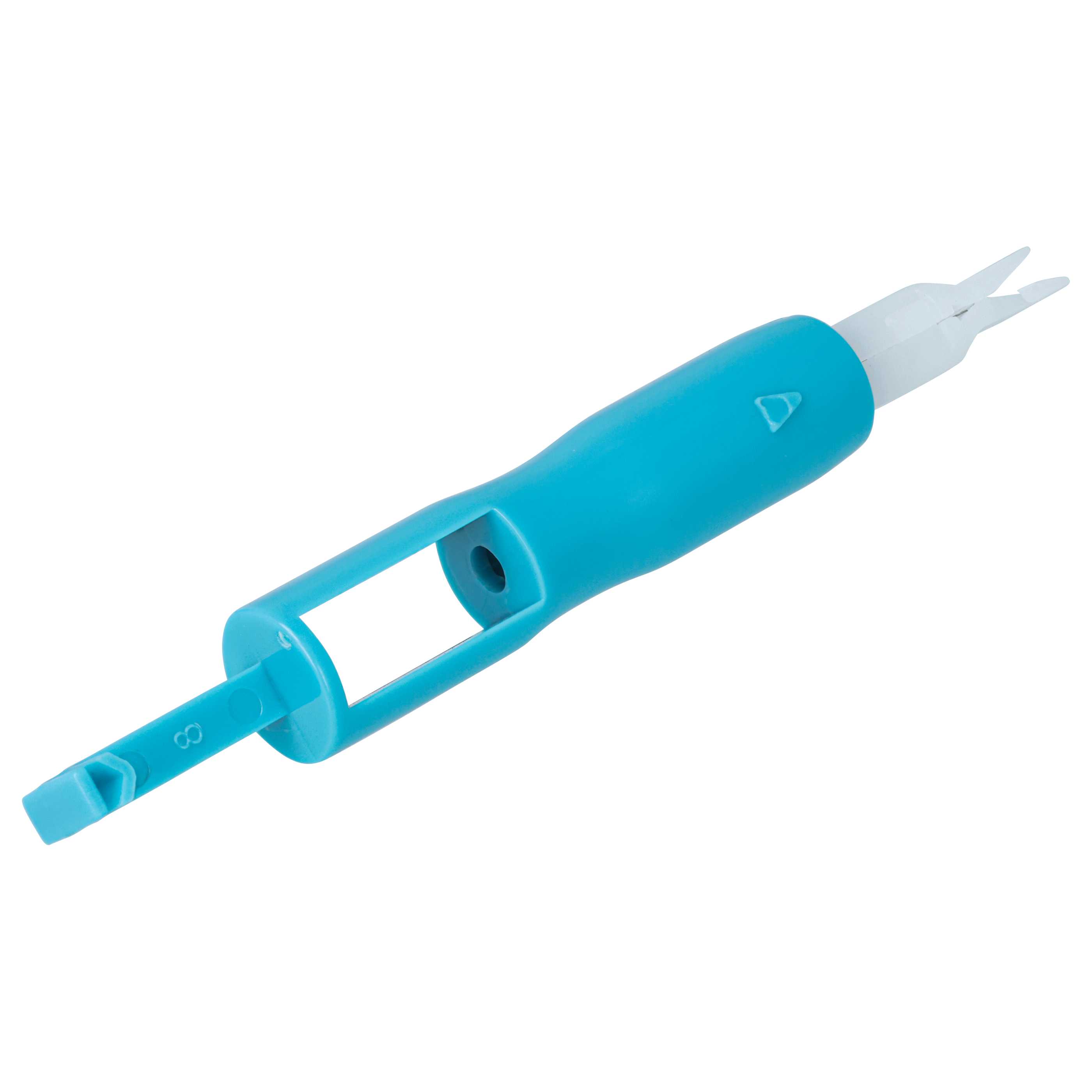 Enhebrador de agujas para máquina de coser - Longitud de 7,2 cm, punta magnética, azul