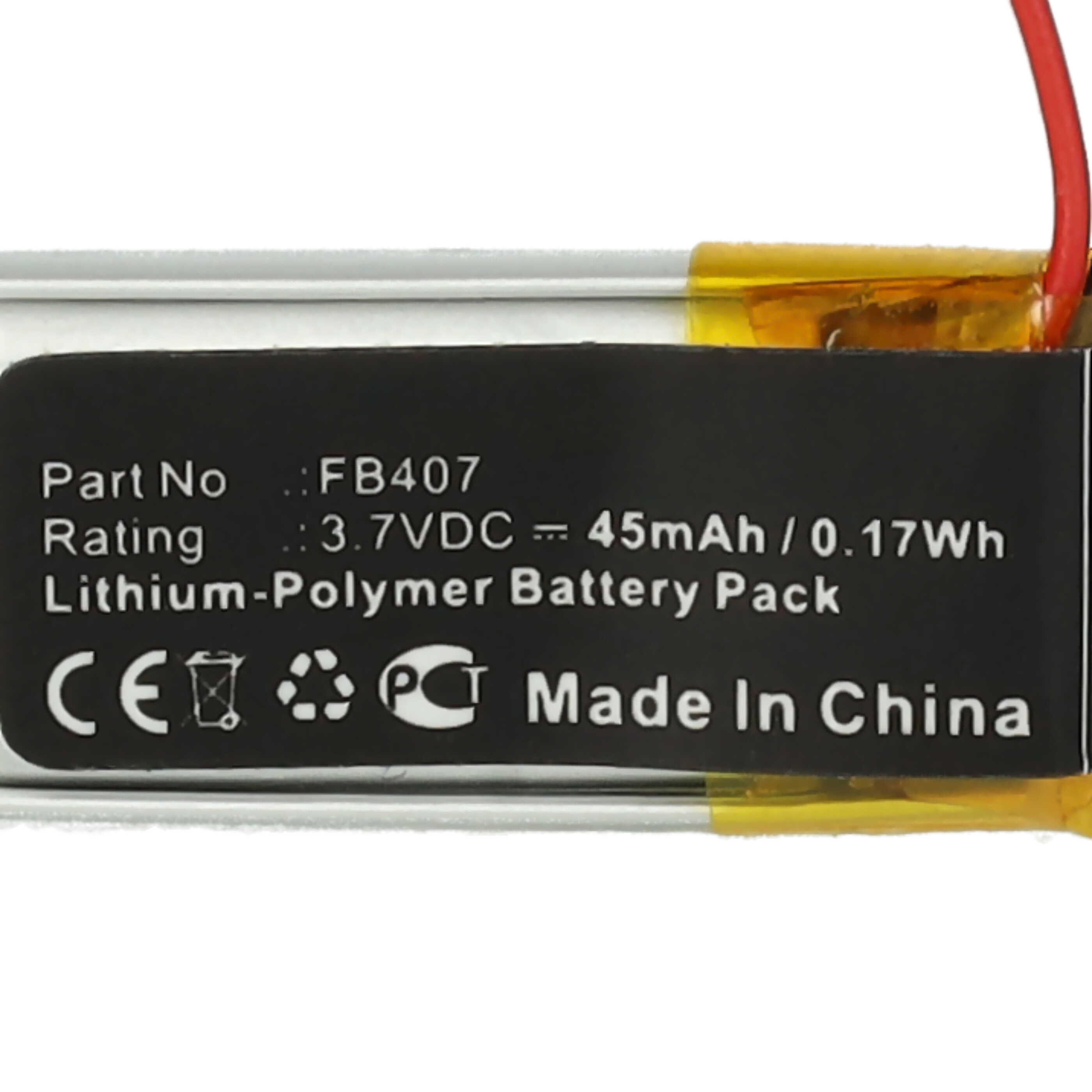 Smartwatch Battery replaces Fitbit FB407 - 45 mAh 3.7 V Li-polymer + Tools