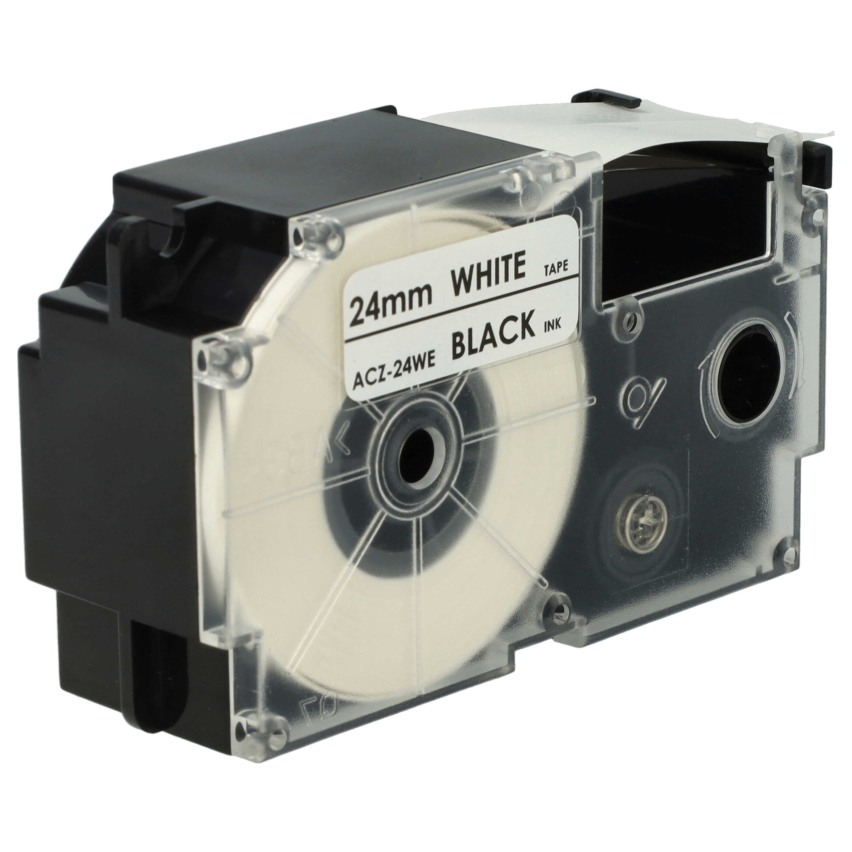 50x Label Tape replaces Casio XR-24WE, XR-24WE1 - 24 mm Black to White
