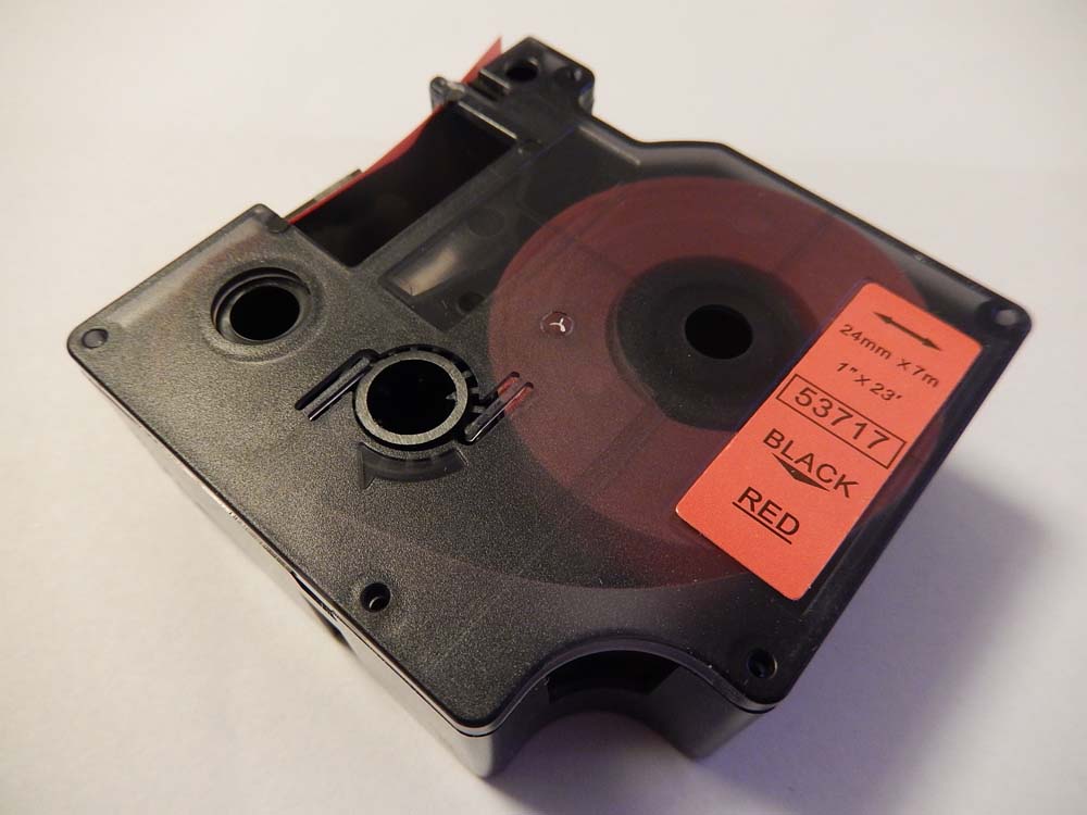 Label Tape as Replacement for Dymo 53717, D1 - 24 mm Black to Red