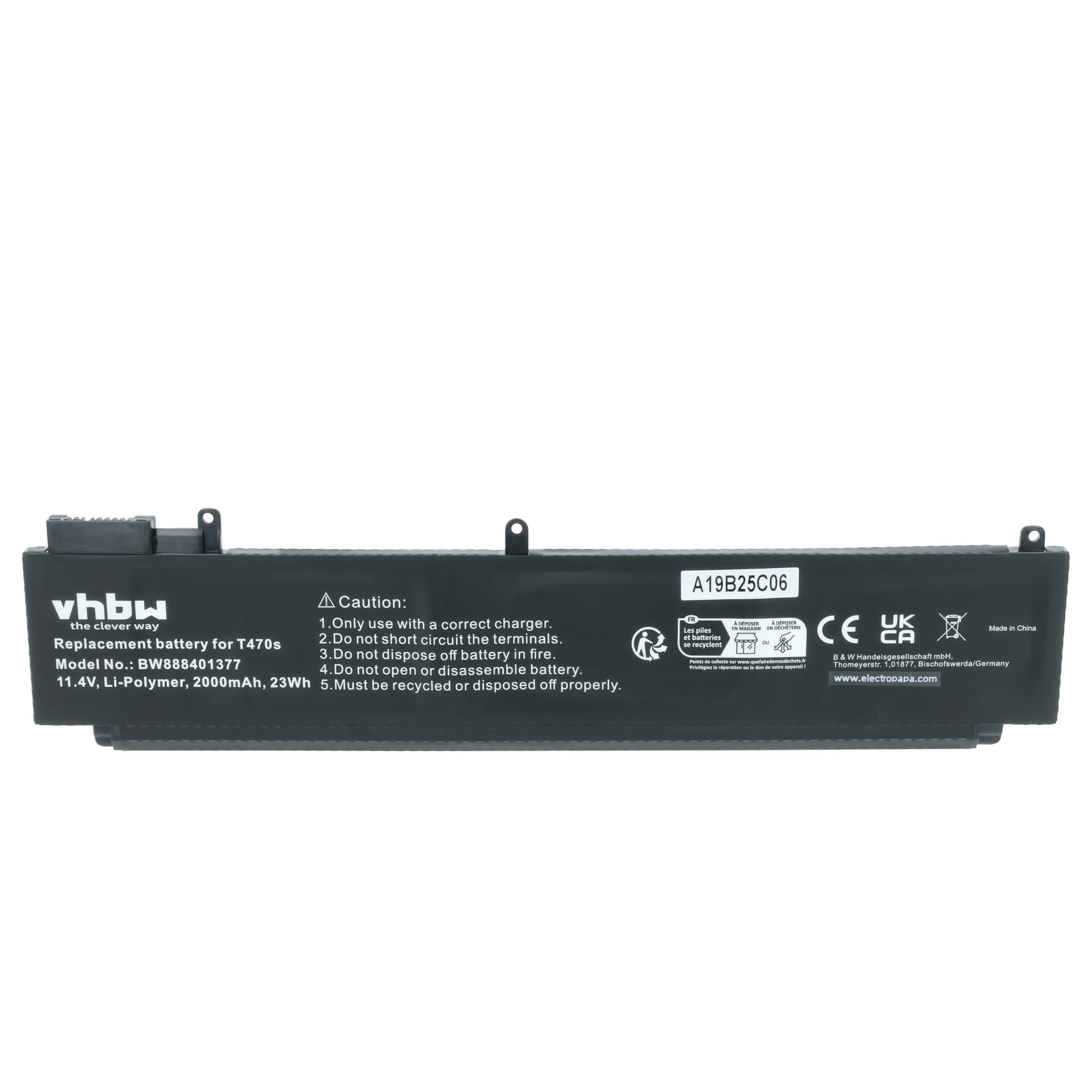 Batteria sostituisce Lenovo 00HW022, SB1046F46461, 00HW023, 00HW036 per notebook - 2000mAh 11,4V Li-Poly