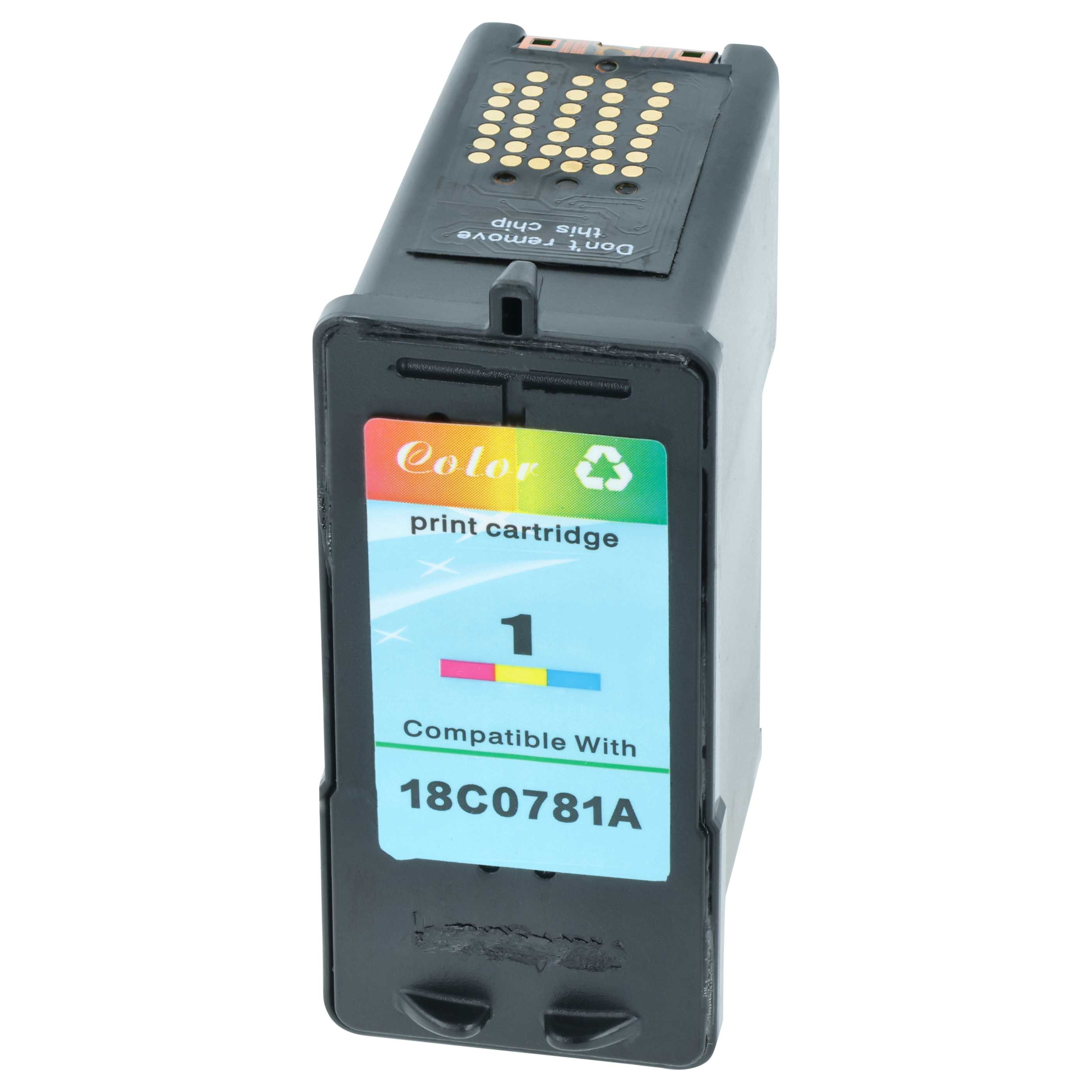 Ink Cartridge as Exchange for Lexmark 18C0781E, 18CX781E for Lexmark Printer - Tri-Colour, Refilled 18 ml