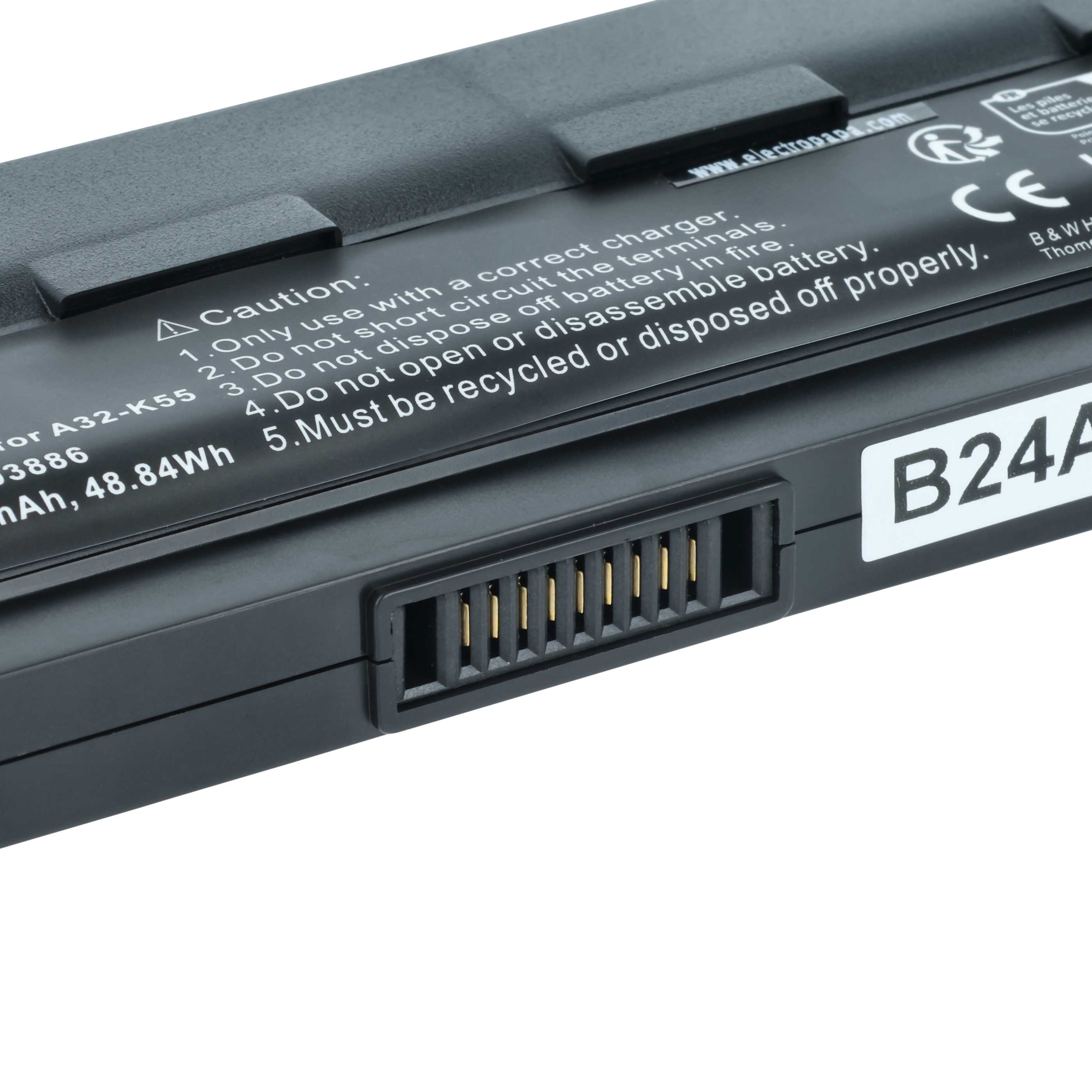 Batteria sostituisce Asus A33-K55, A32-K55, A41-K55 per notebook - 4400mAh 11,1V Li-Ion nero
