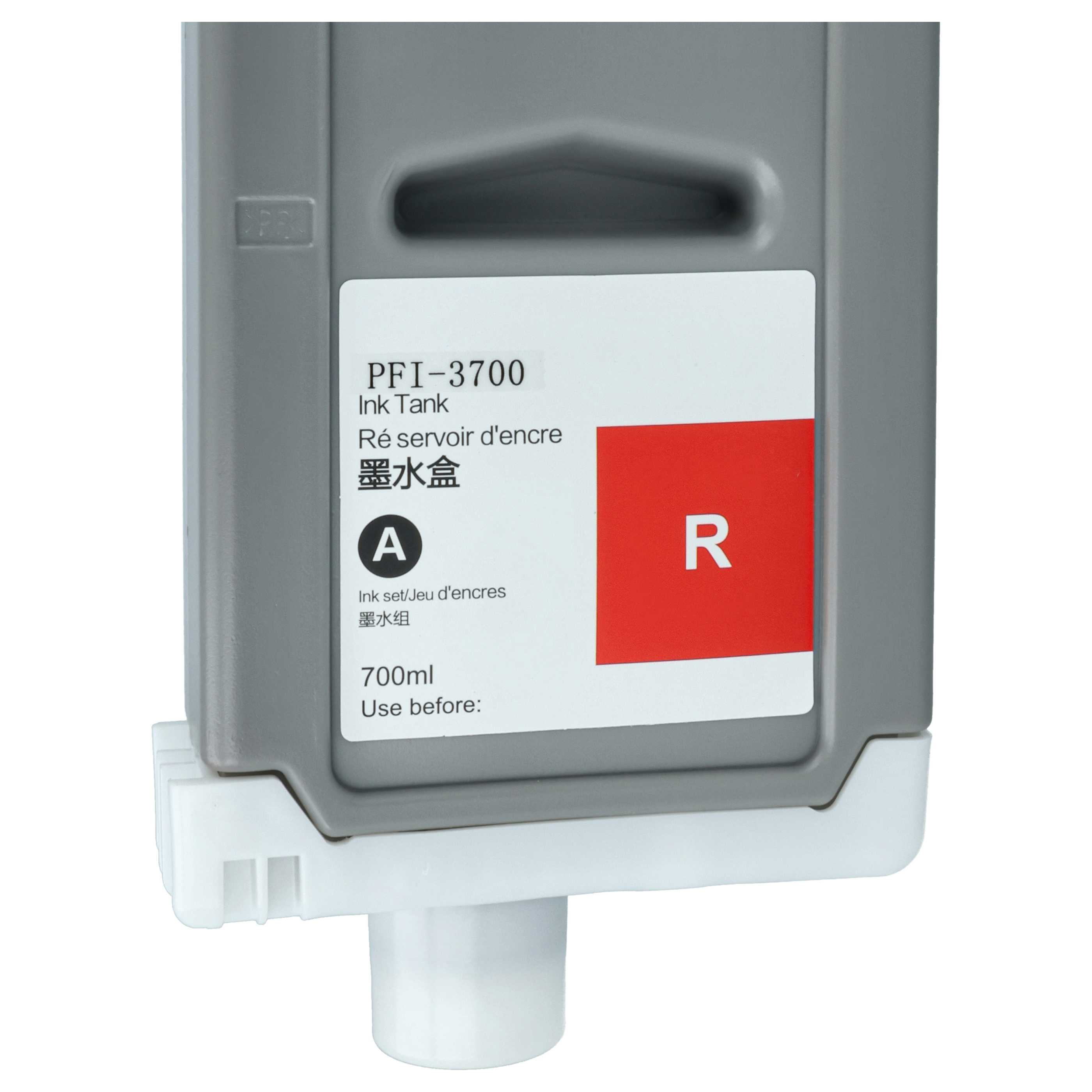 Ink Cartridge as Exchange for Canon PFI-3700 R for Canon Printer - Red 700 ml