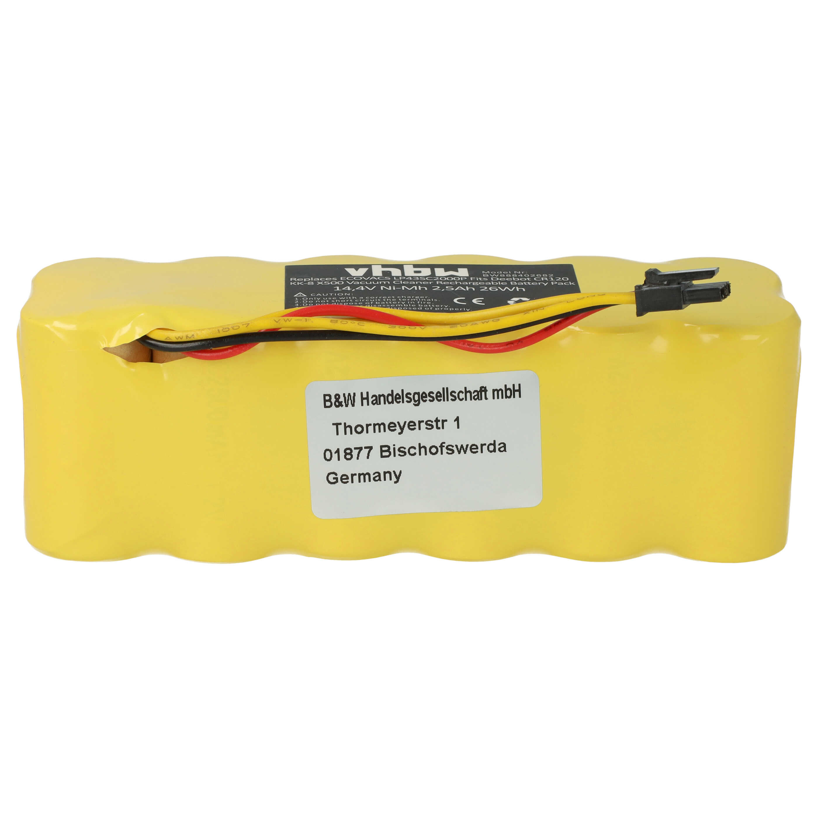 Batterie remplace Ariete AT5186005100 pour robot aspirateur - 2500mAh 14,4V NiMH