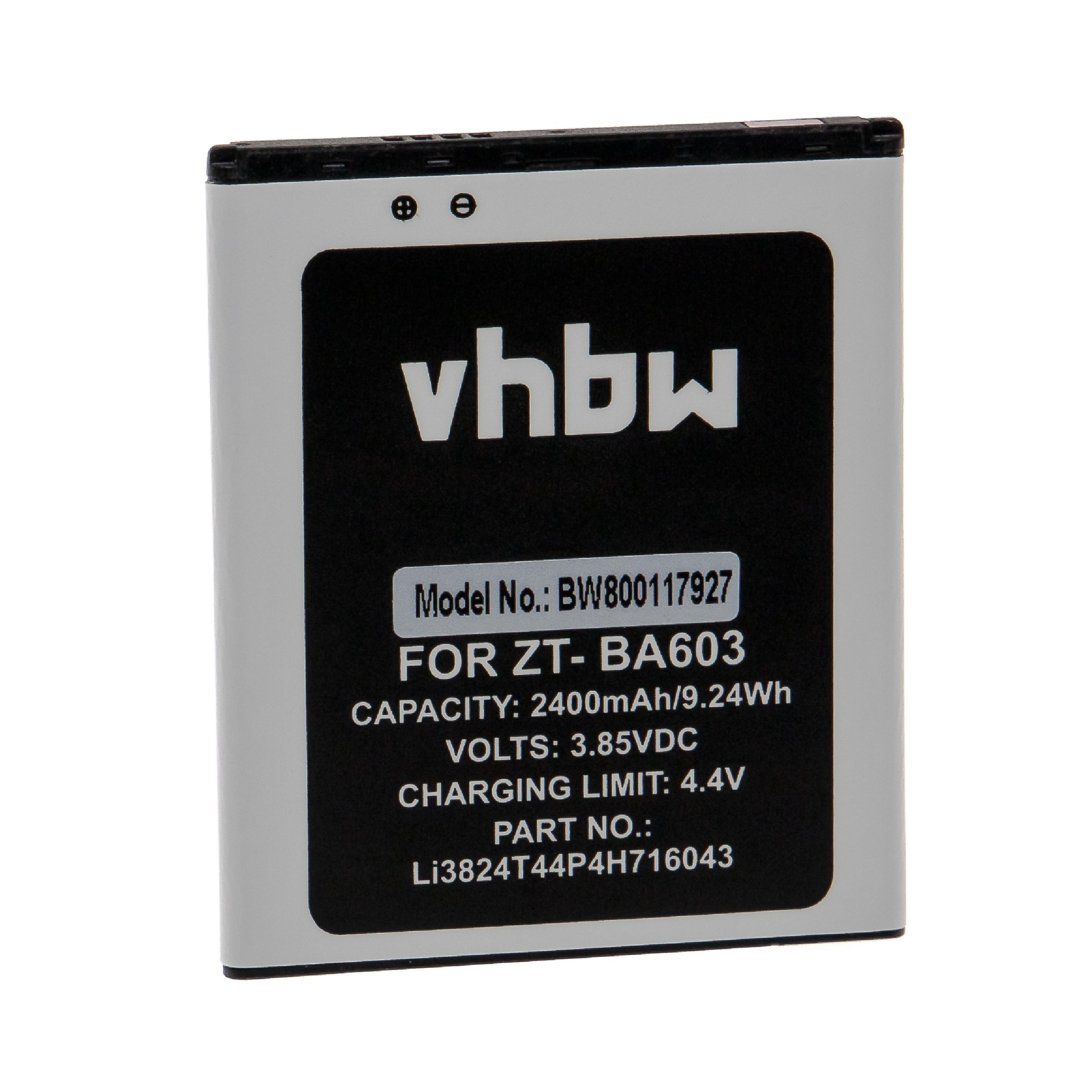 Batterie remplace ZTE Li3824T44P4H716043 pour téléphone portable - 2400mAh, 3,85V, Li-ion