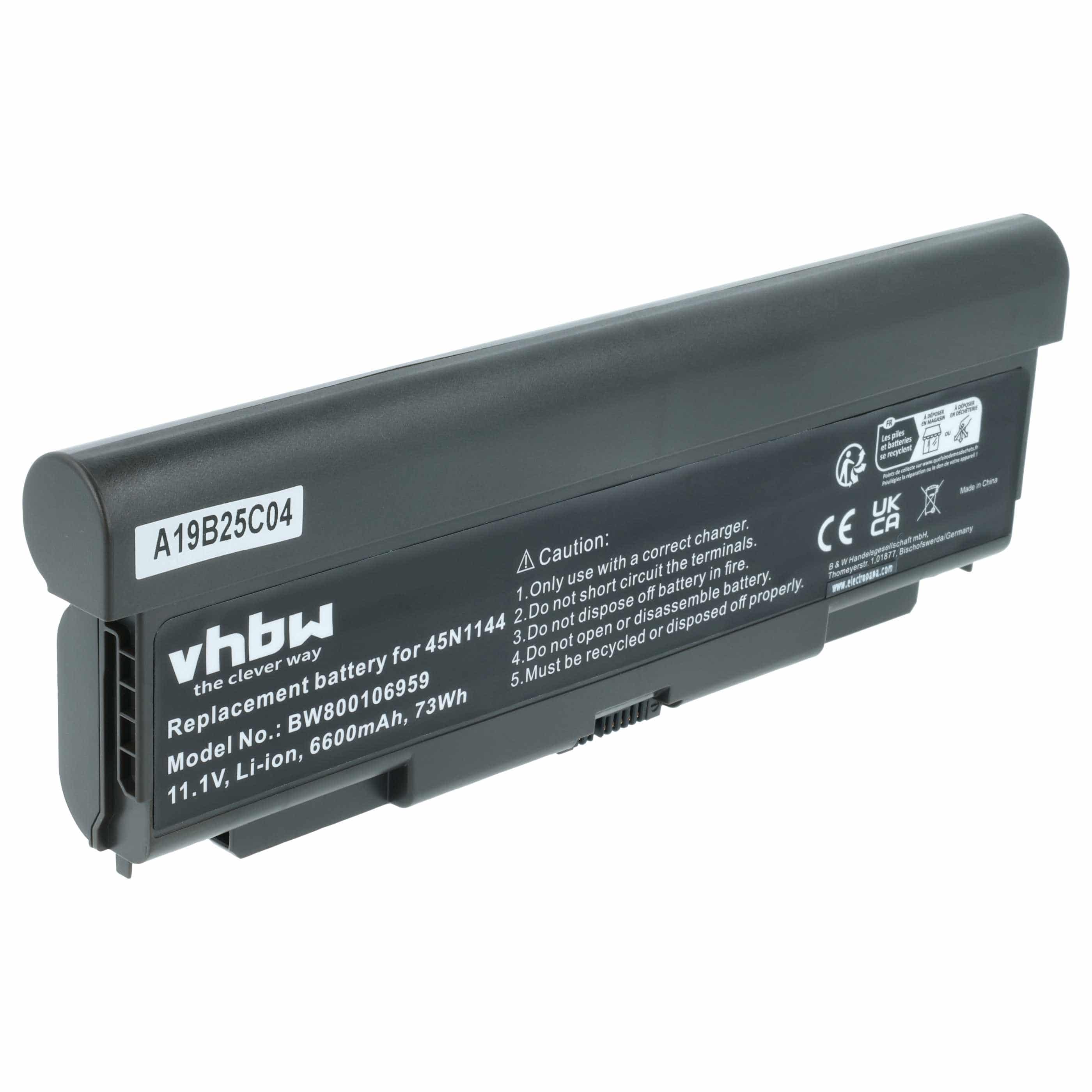 Akumulator do laptopa zamiennik Lenovo 45N1144, 0C52863, 0C52864, 0A36302 - 6600 mAh 11,1 V Li-Ion, czarny