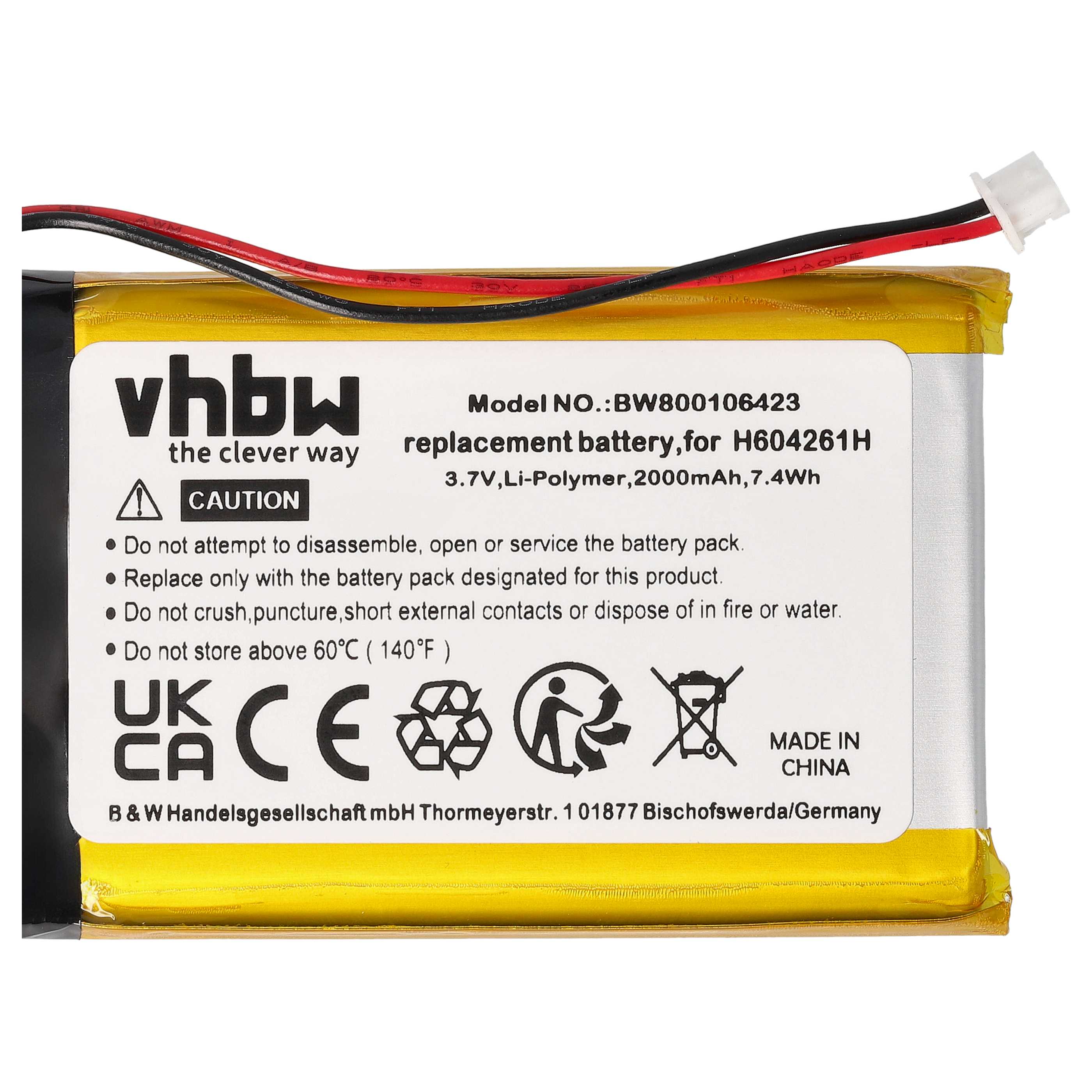 Akumulator do nawigacji GPS zamiennik Bushnell H604261H - 2000 mAh 3,7 V LiPo