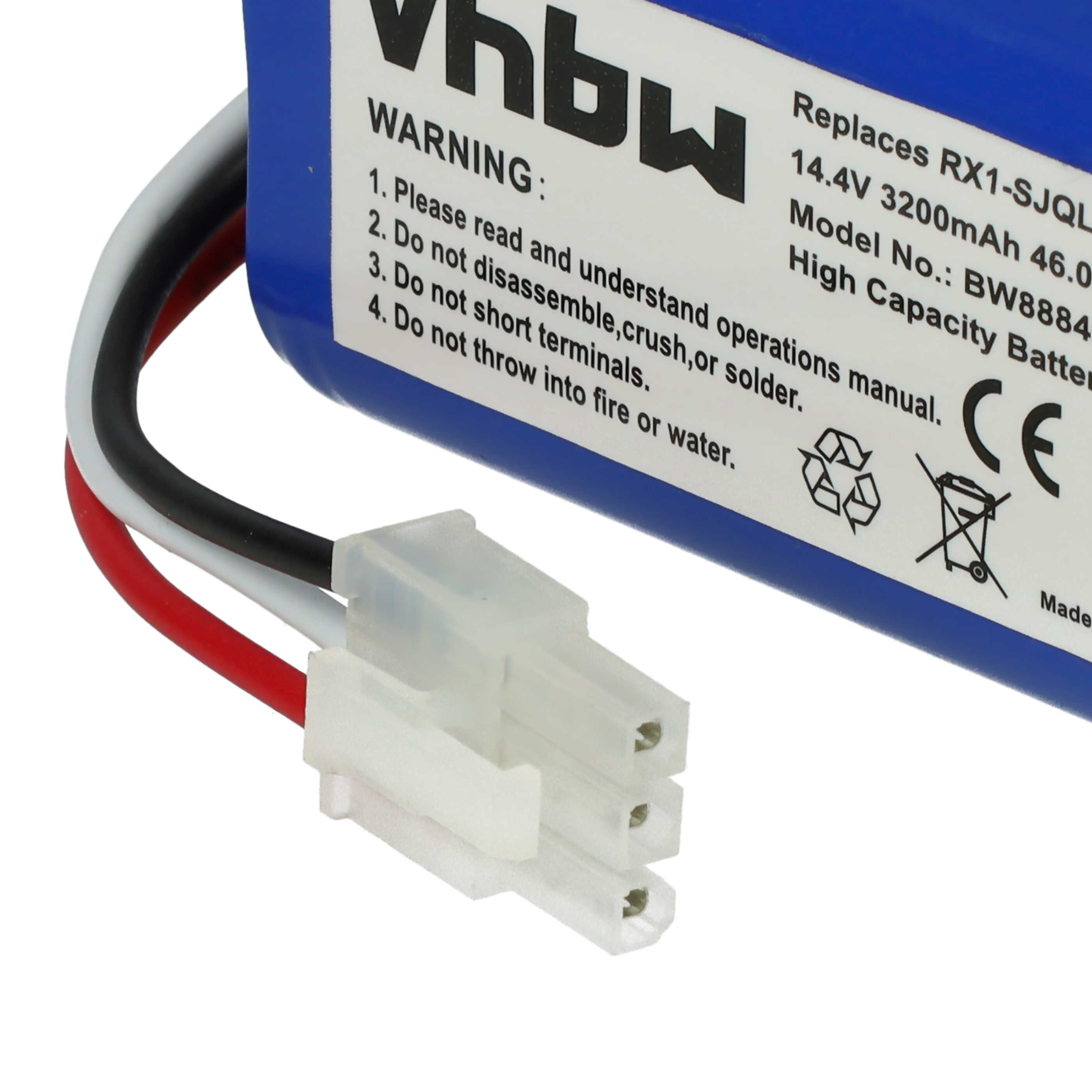 Akku als Ersatz für iClebo EBKRWHCC00978, EBKRTRHB000118-VE für iClebo Saugroboter - 3200mAh 14,4V Li-Ion