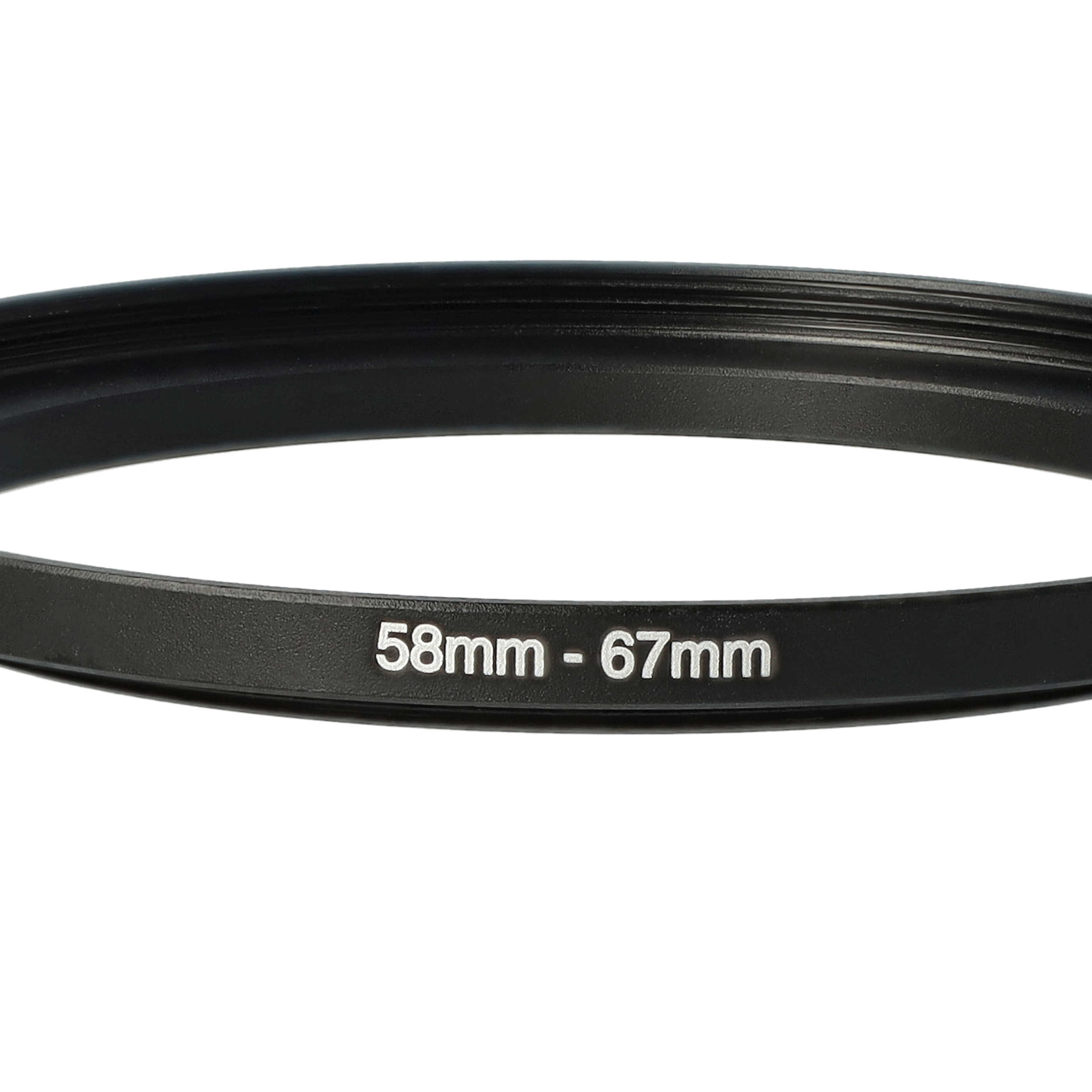 Step-Up-Ring Adapter 58 mm auf 67 mm passend für diverse Kamera-Objektive - Filteradapter