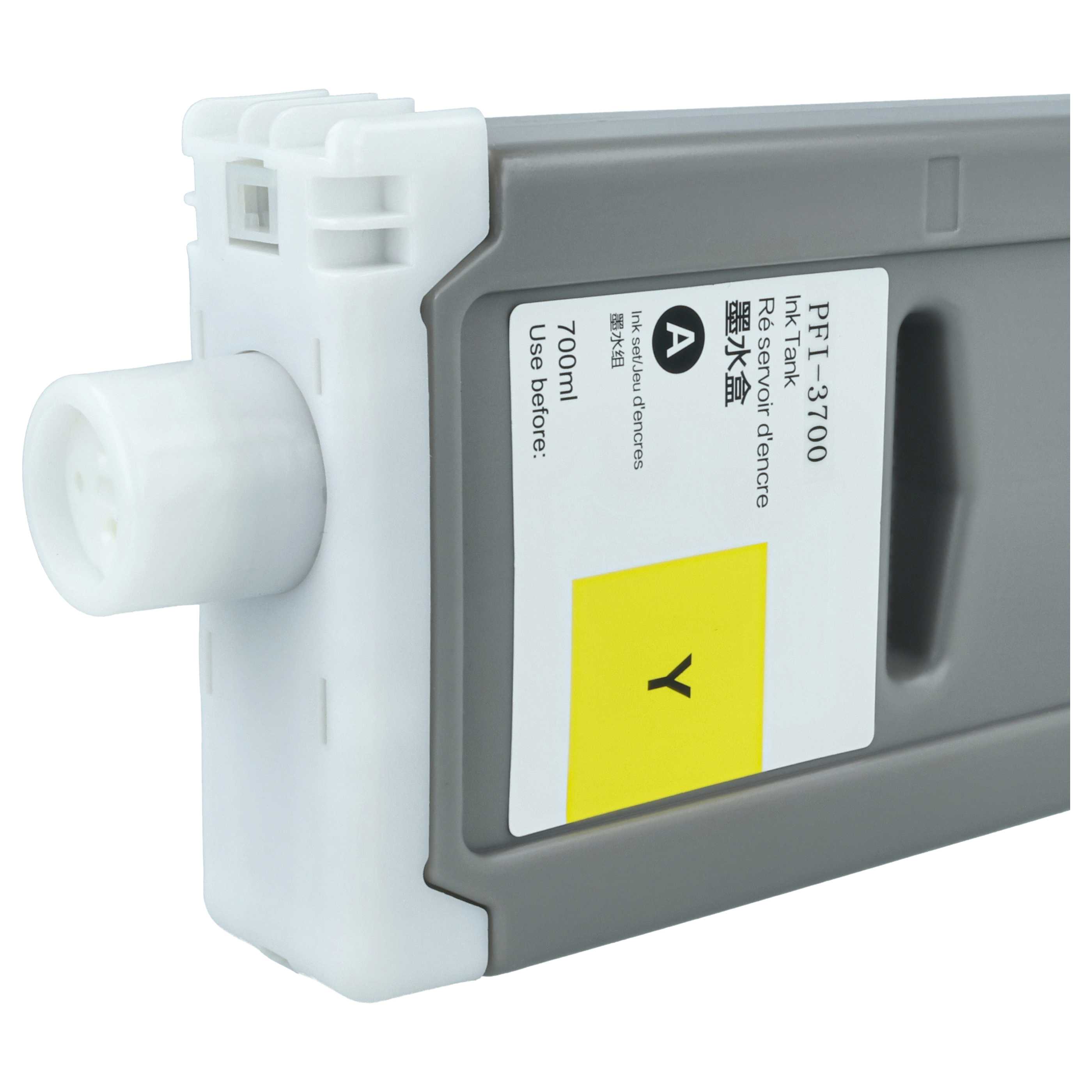 Ink Cartridge as Exchange for Canon PFI-3700 Y for Canon Printer - Yellow 700 ml