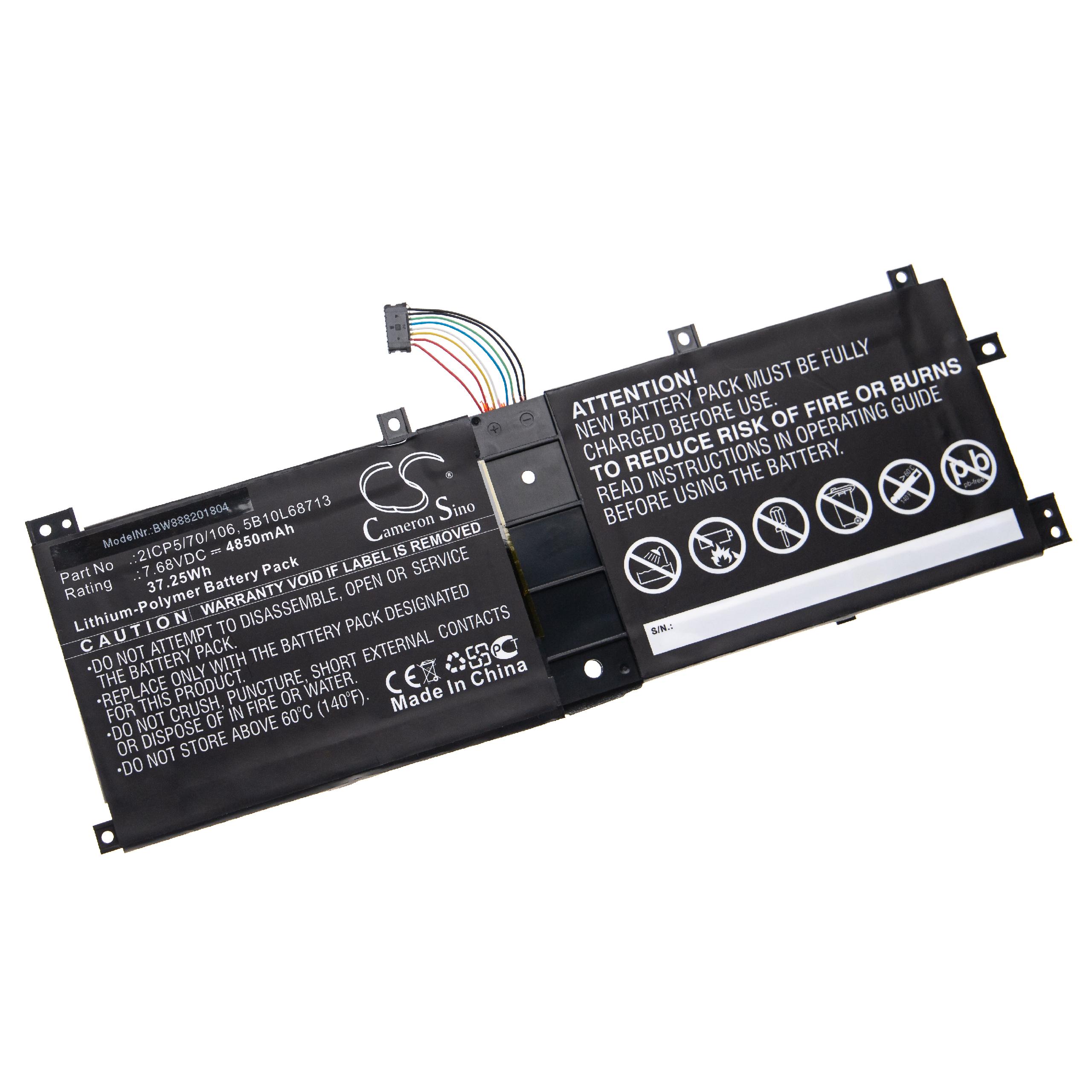 Notebook Battery Replacement for Lenovo 5B10L68713, 5B10L67278, 2ICP5/70/106 - 4850mAh 7.68V Li-polymer