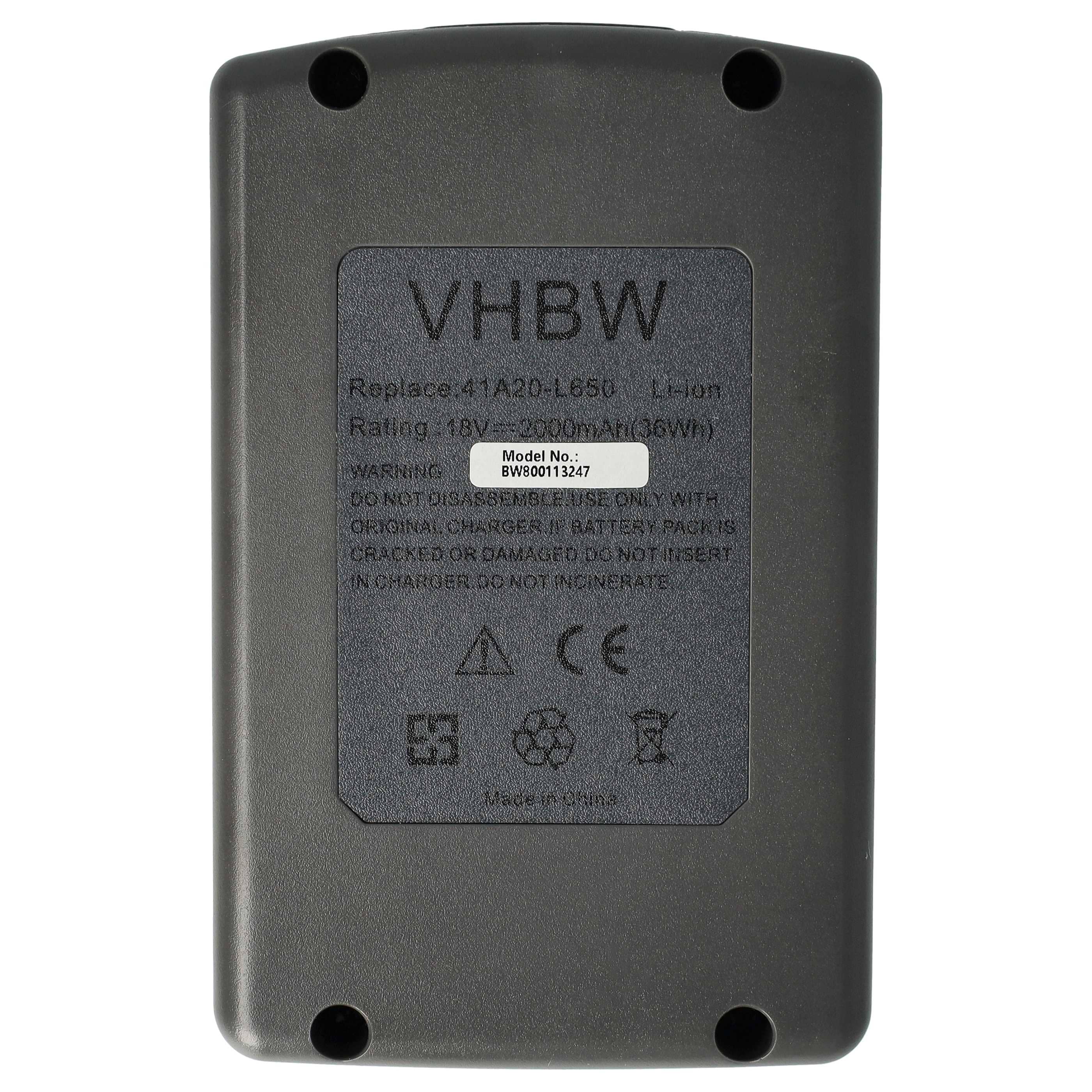 Battery replaces WOLF-Garten 785454, 41A20--L650 Electric Power Tool - 2000 mAh, 18 V, Li-Ion