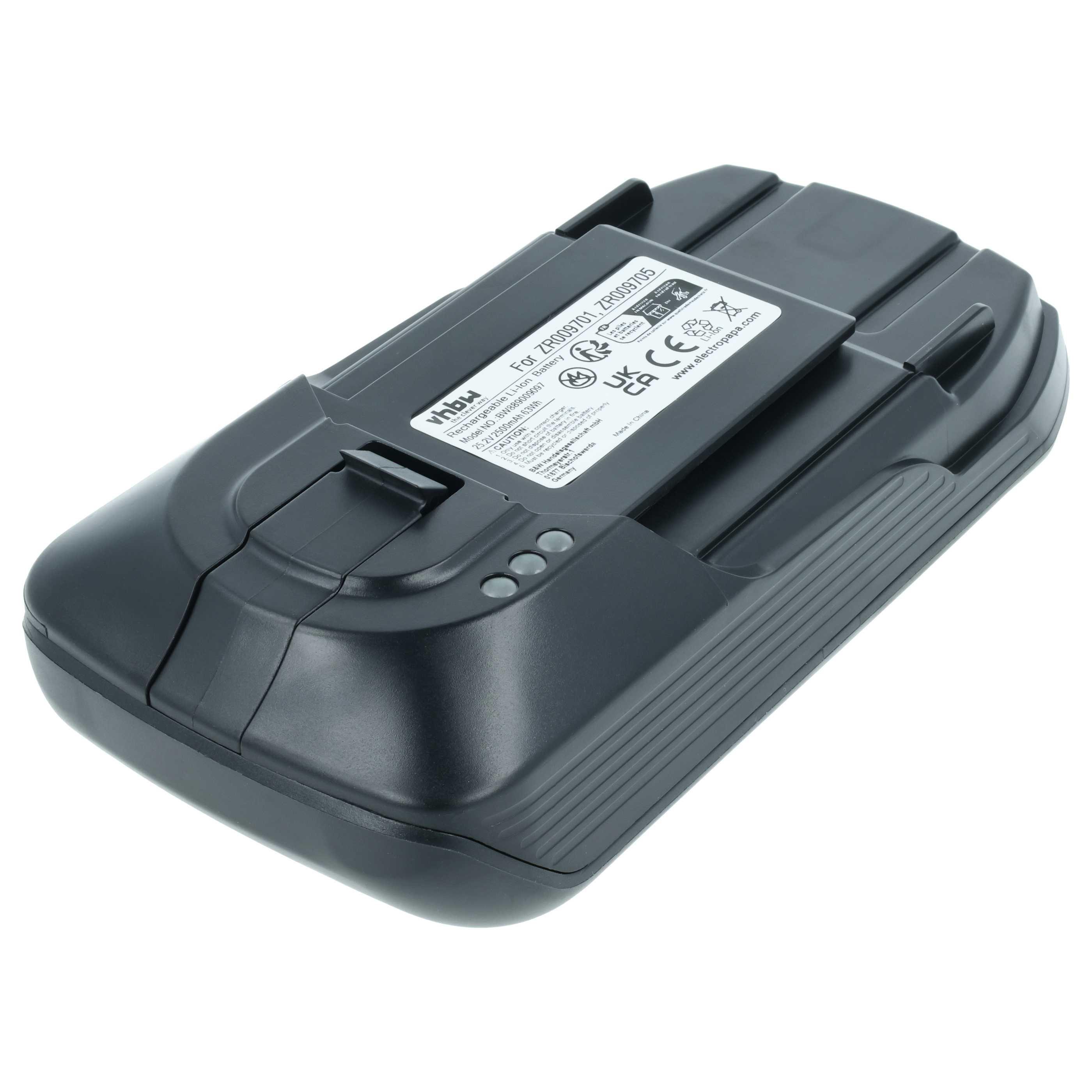Battery replaces Rowenta ZR009705, ZR009701 for Rowenta 2500mAh, 25.2V, Li-Ion