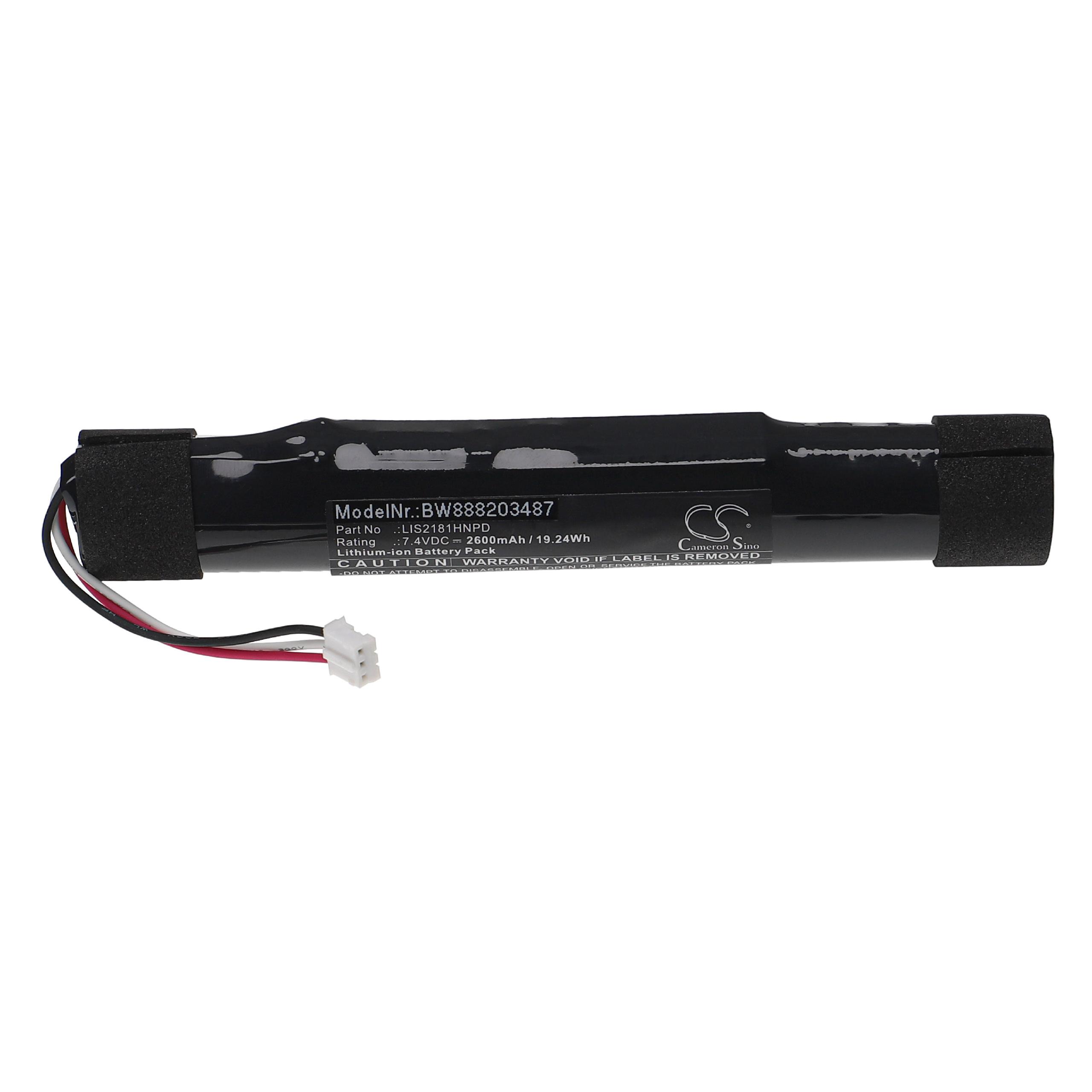  Battery replaces Sony LIS2181HNPD for SonyLoudspeaker - Li-Ion 2600 mAh 2 cells