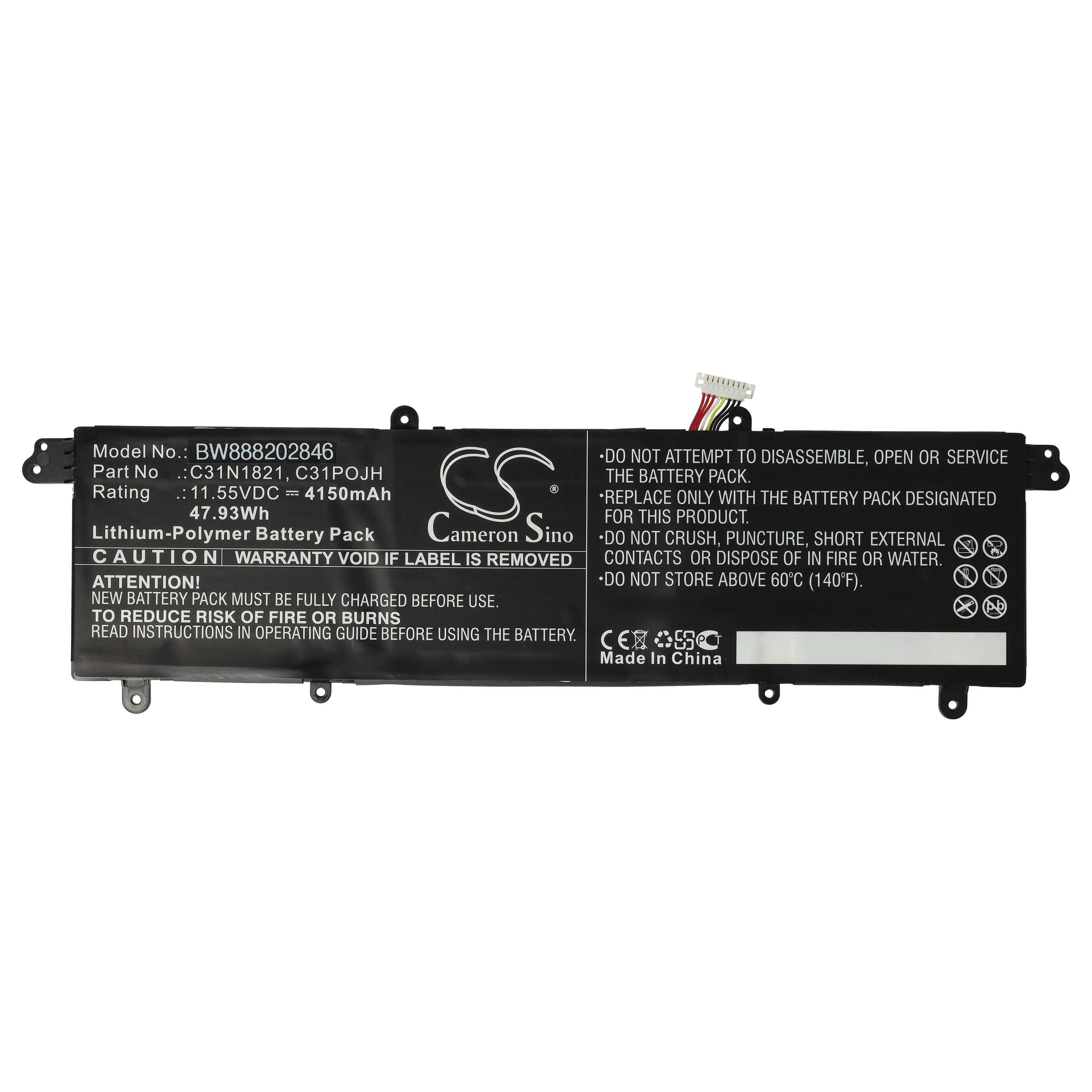 Akumulator do laptopa zamiennik Asus C31POJH, 0B200-03210100, C31N1821 - 4150 mAh 11,55 V LiPo