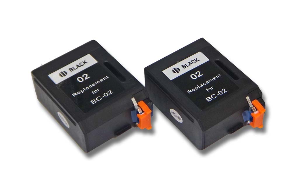 2x Set cartucce di inchiostro sostituisce Canon BC-02, BX-02, BC-01 per stampante - nero rigenerata 23 ml