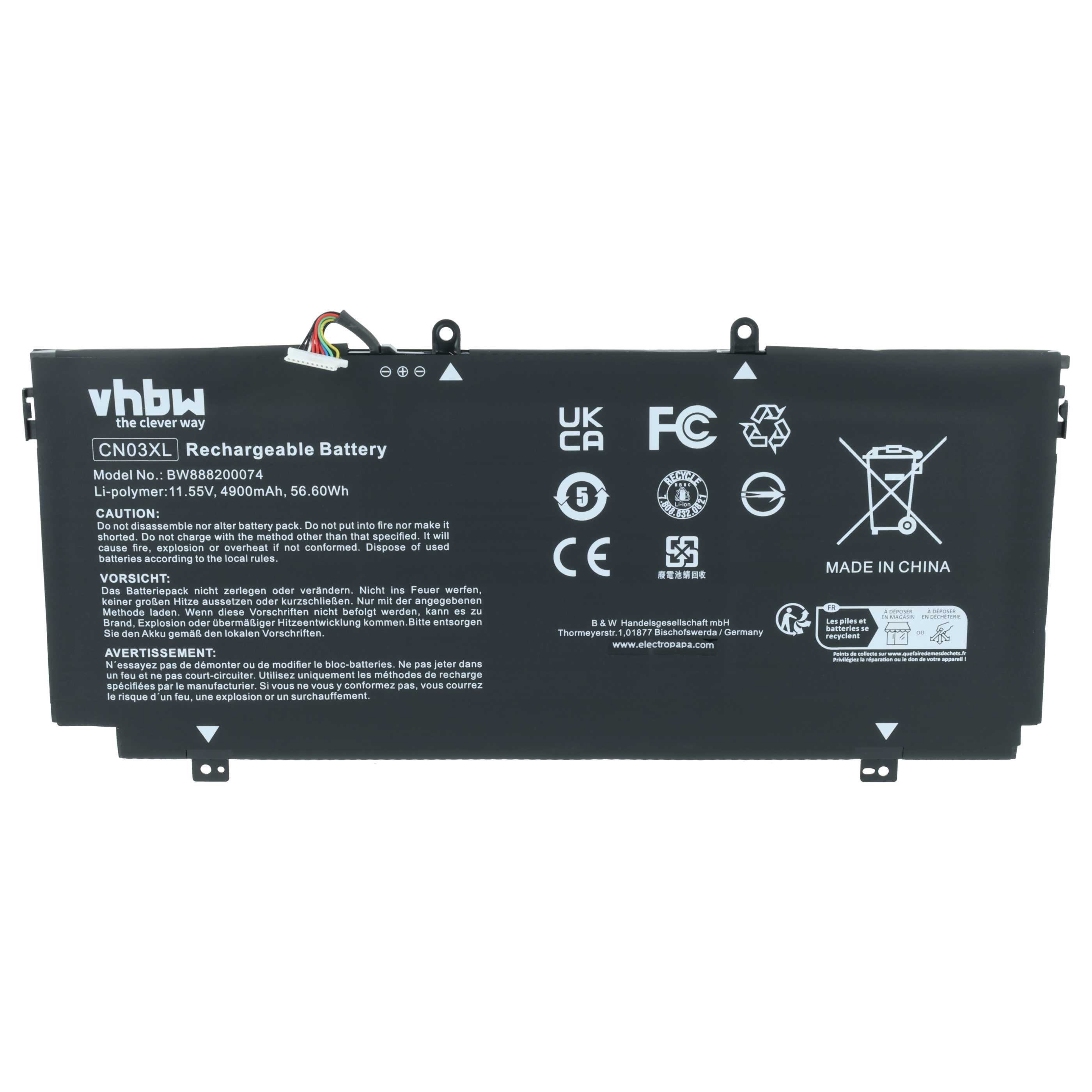 Akumulator do laptopa zamiennik HP 901308-421, 901345-855, 859356-855, 859026-421 - 4900 mAh 11,55 V LiPo